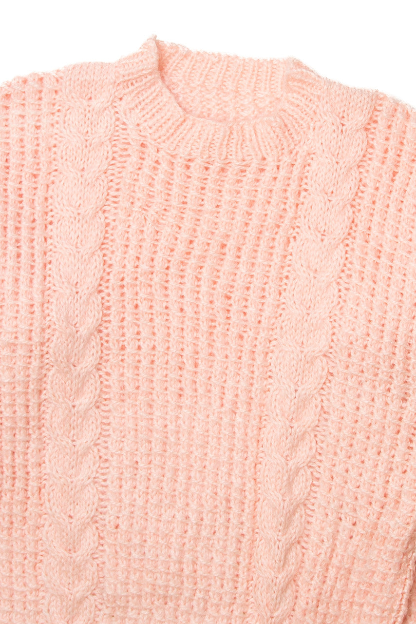 Vintage Pink Cable Knit Sweater