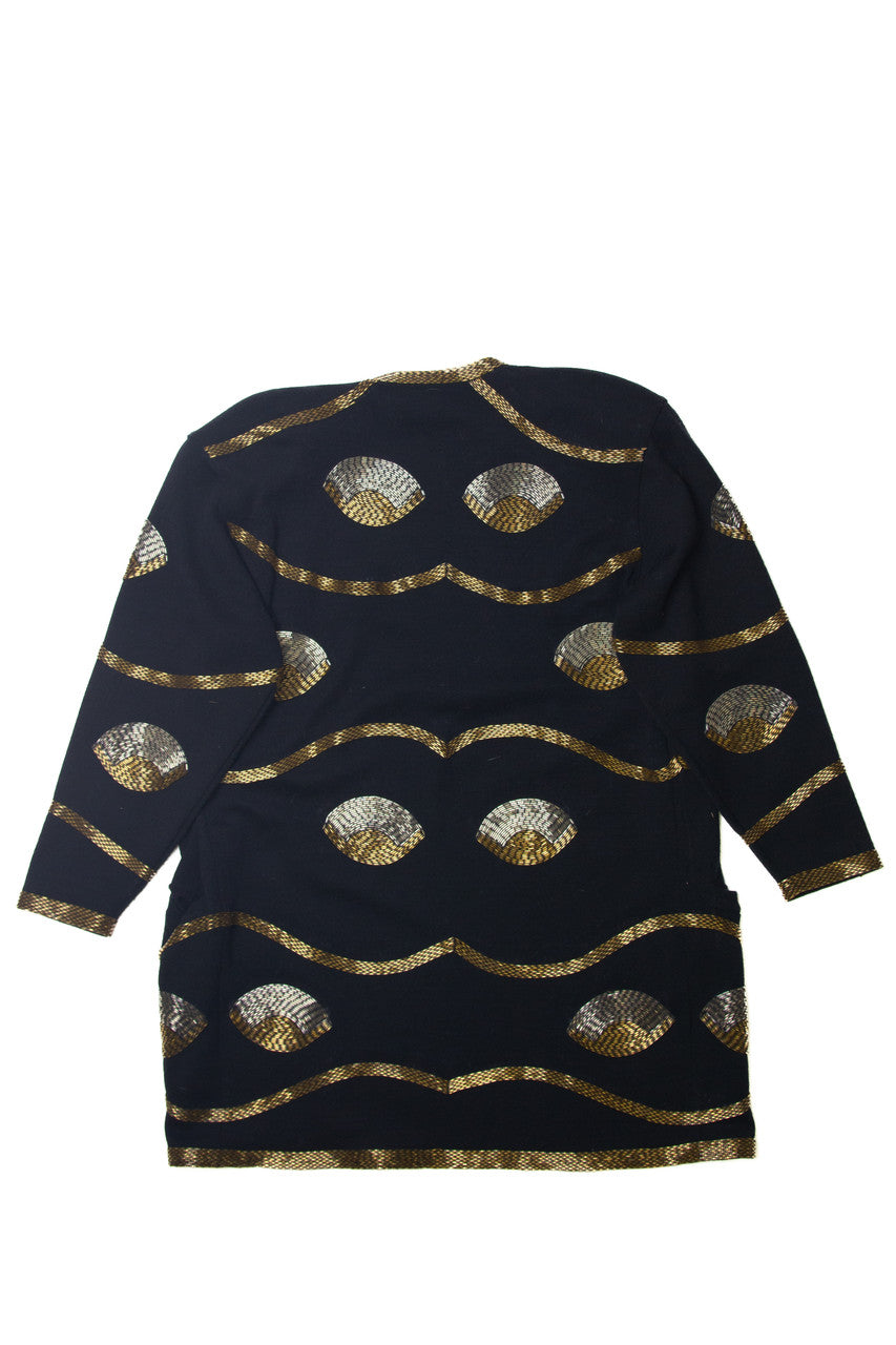 Vintage Adrienne Vittadini Bead Embroidered Cardigan (1980s)