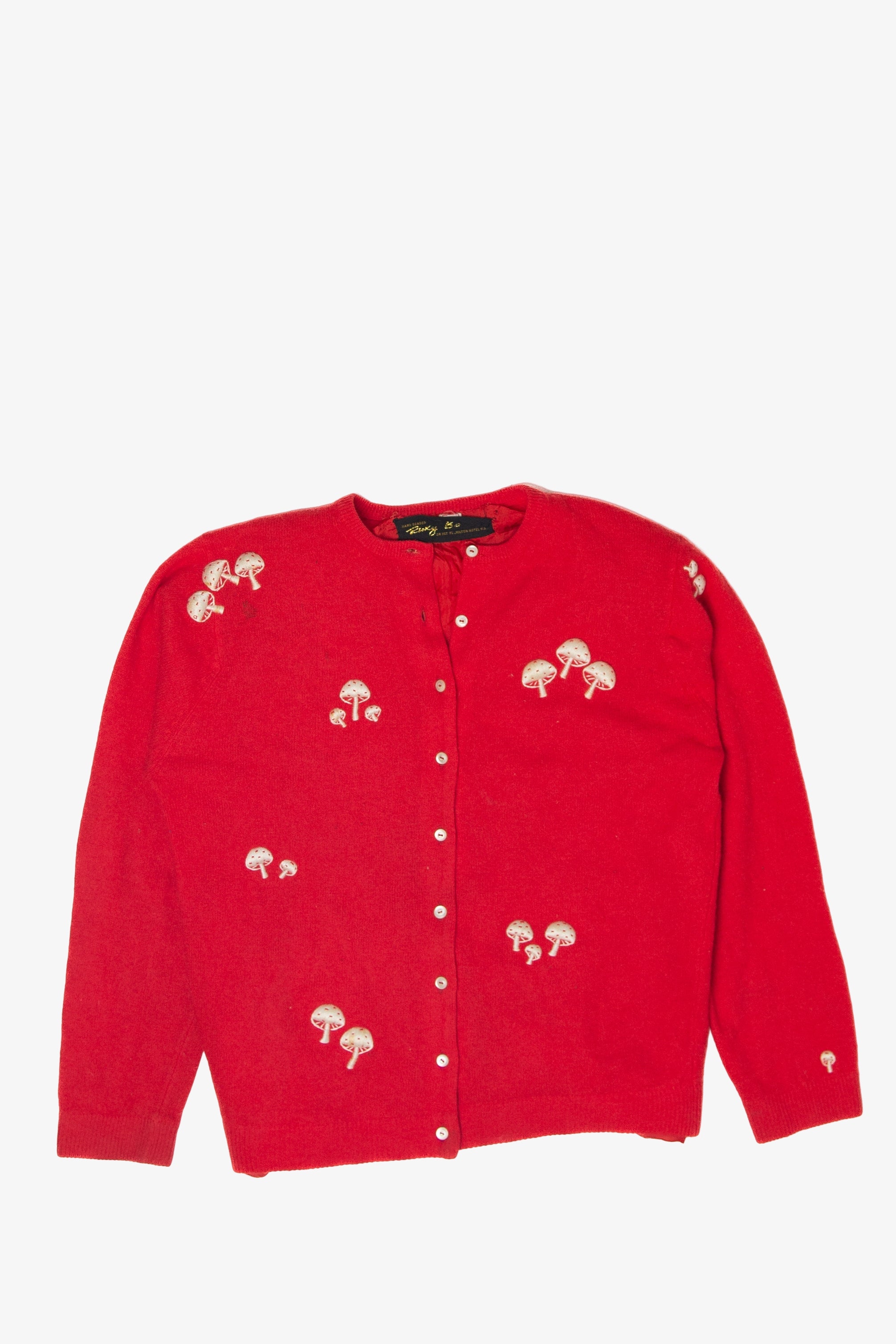 Vintage Hand Embroidered Mushroom Ricky Bo Sweater