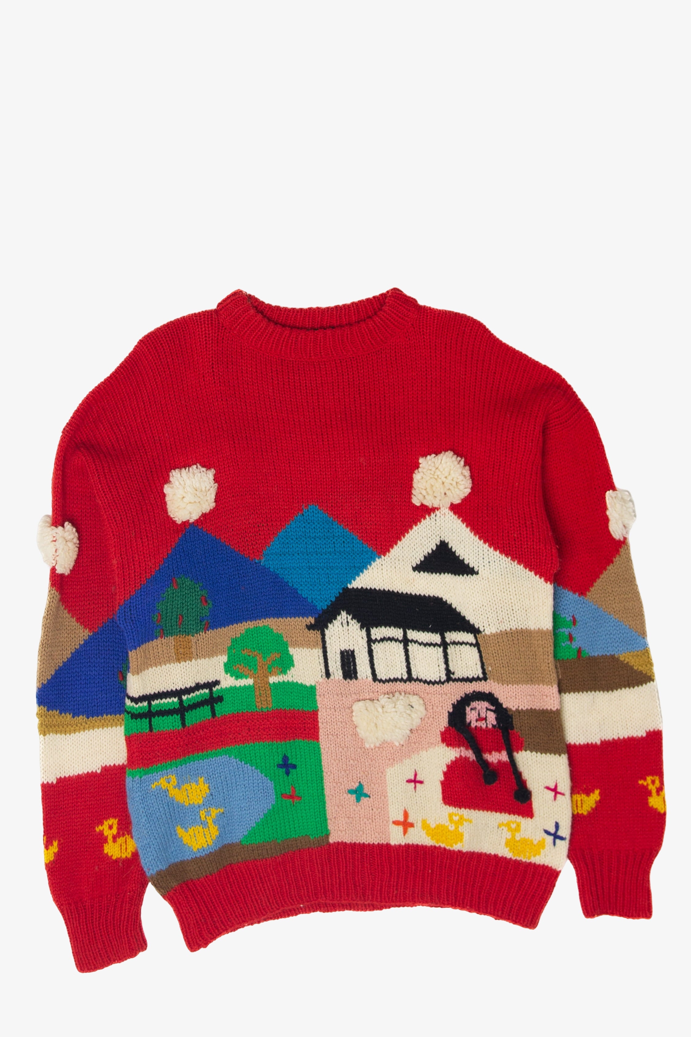 Vintage Hand Made Reginella Duck Farm Graphic Sweater