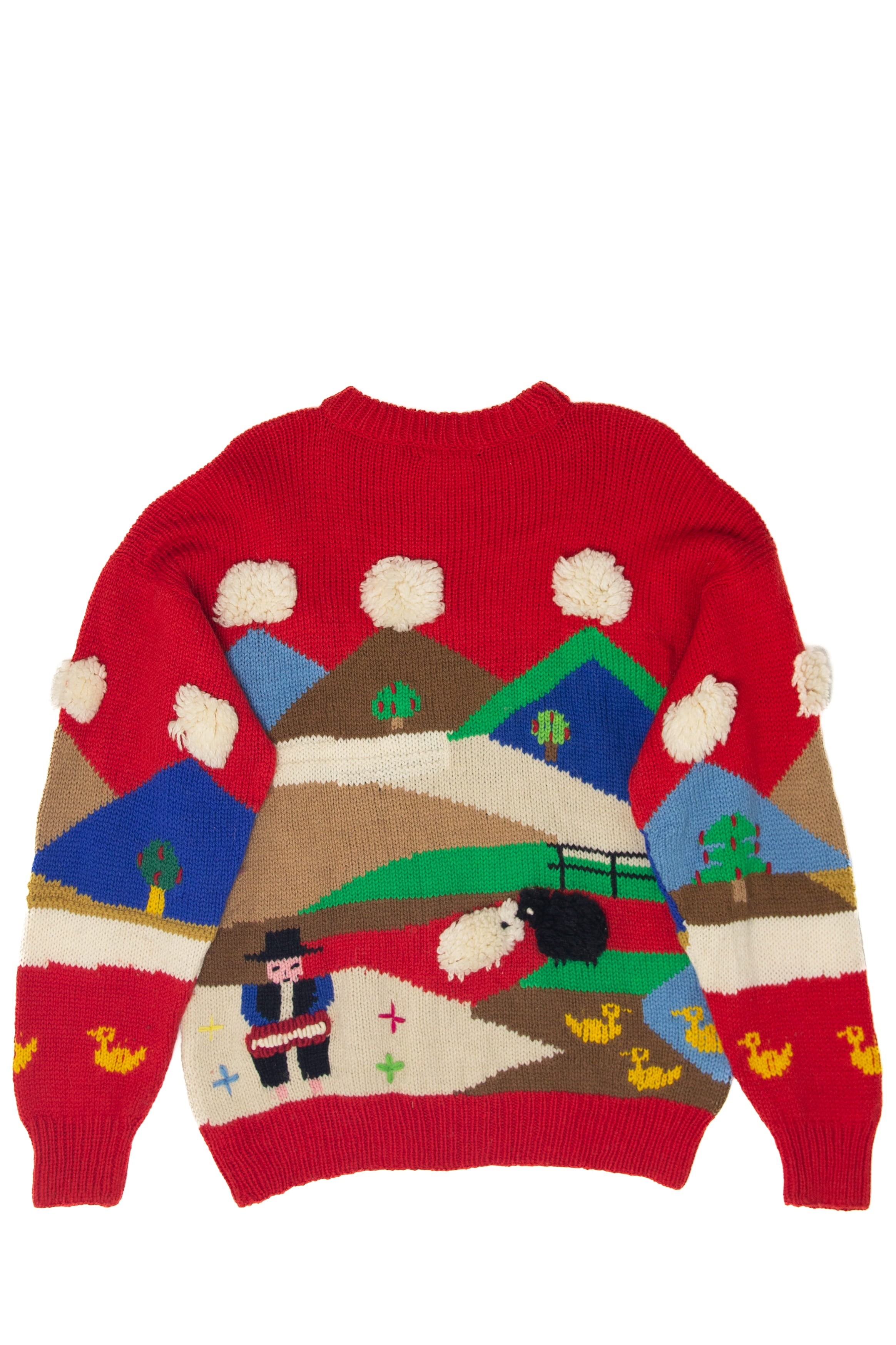 Vintage Hand Made Reginella Duck Farm Graphic Sweater