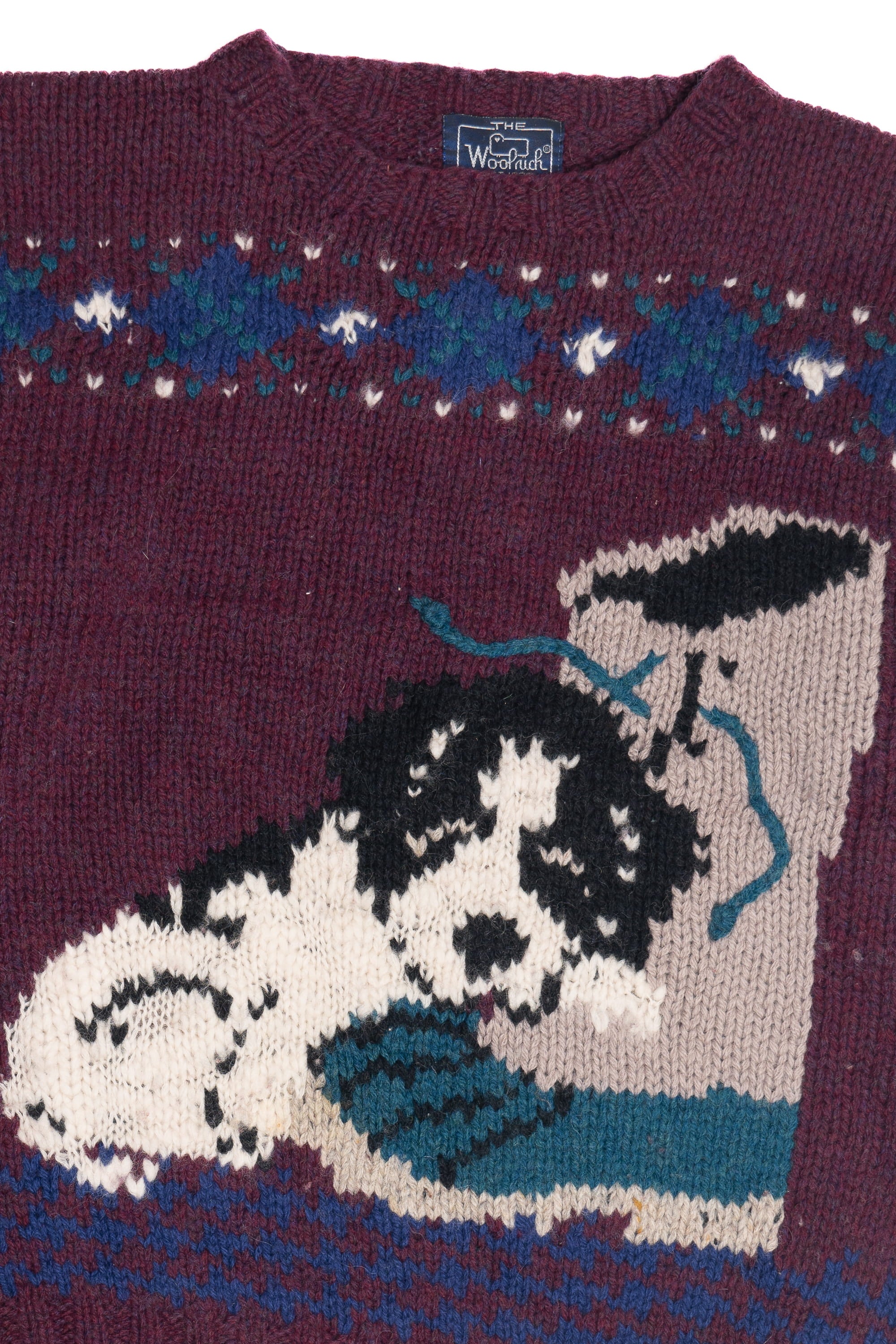 Vintage Woolrich Puppies On A Winter Boot Wool Sweater (1990s)