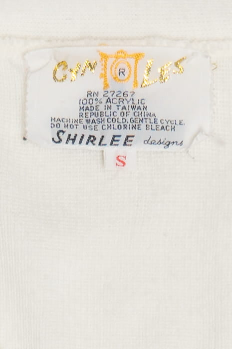 Vintage Tennis "Love" Embroidered Shirlee Designs Cyn Les Cardigan Sweater (1960s)