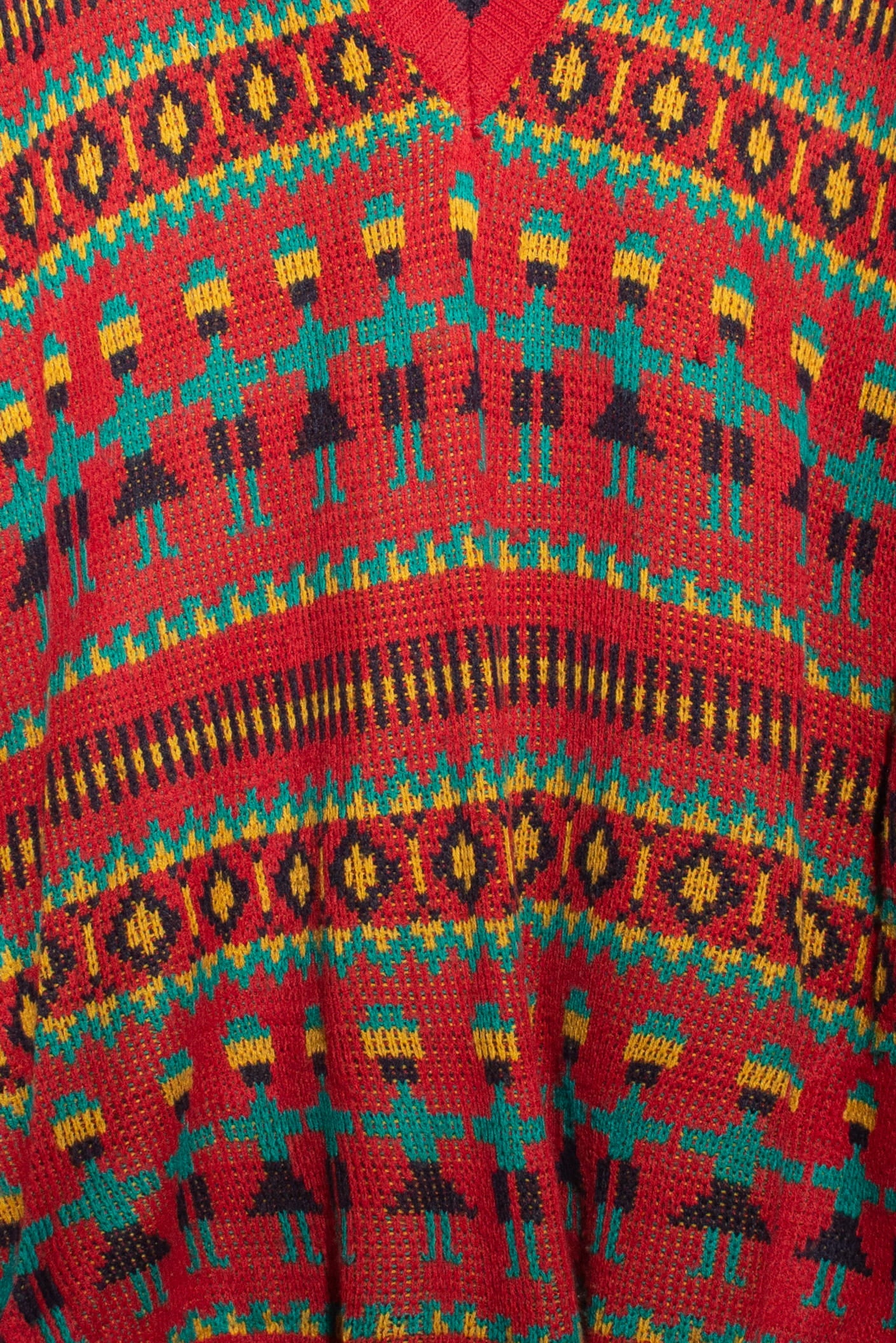 Vintage Midnight Blues Oversized V-Neck Sweater (1990s)