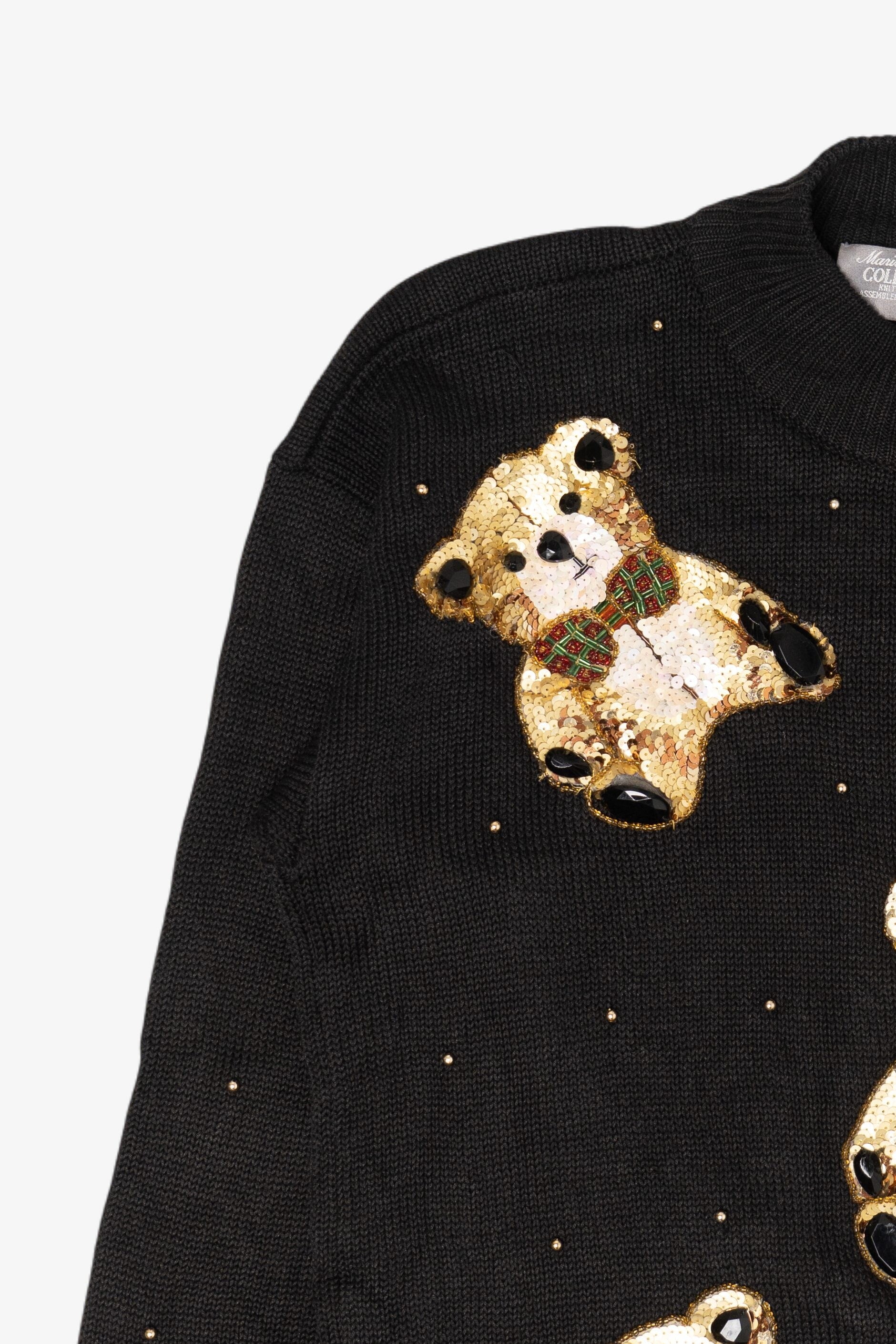 Vintage Sequin Bears Marisa Christina Collection Sweater (1990s)