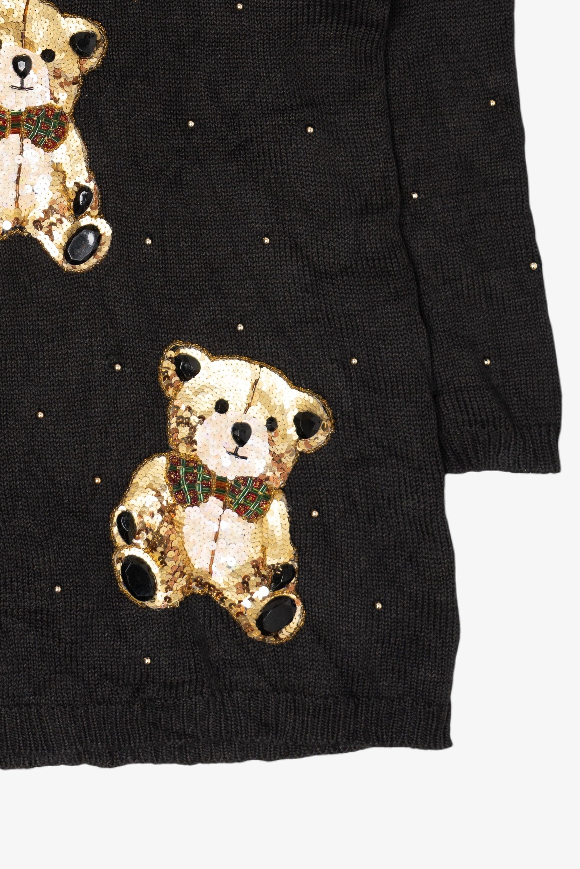 Vintage Sequin Bears Marisa Christina Collection Sweater (1990s)