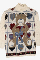 Vintage Bear Hearts Mixed Fibres Sweater (1990s)