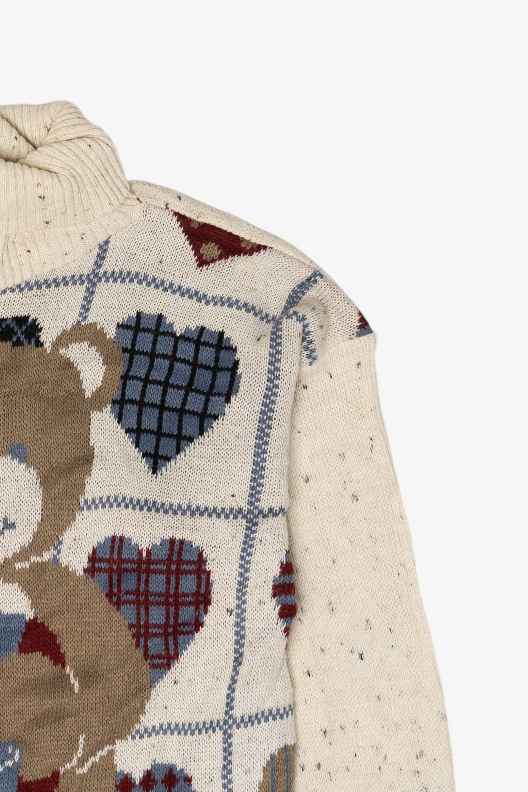 Vintage Bear Hearts Mixed Fibres Sweater (1990s)