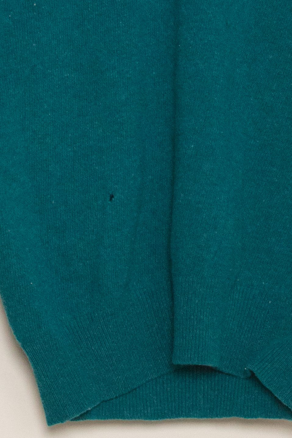 Vintage Green Wool V-Neck Sweater (1980s)