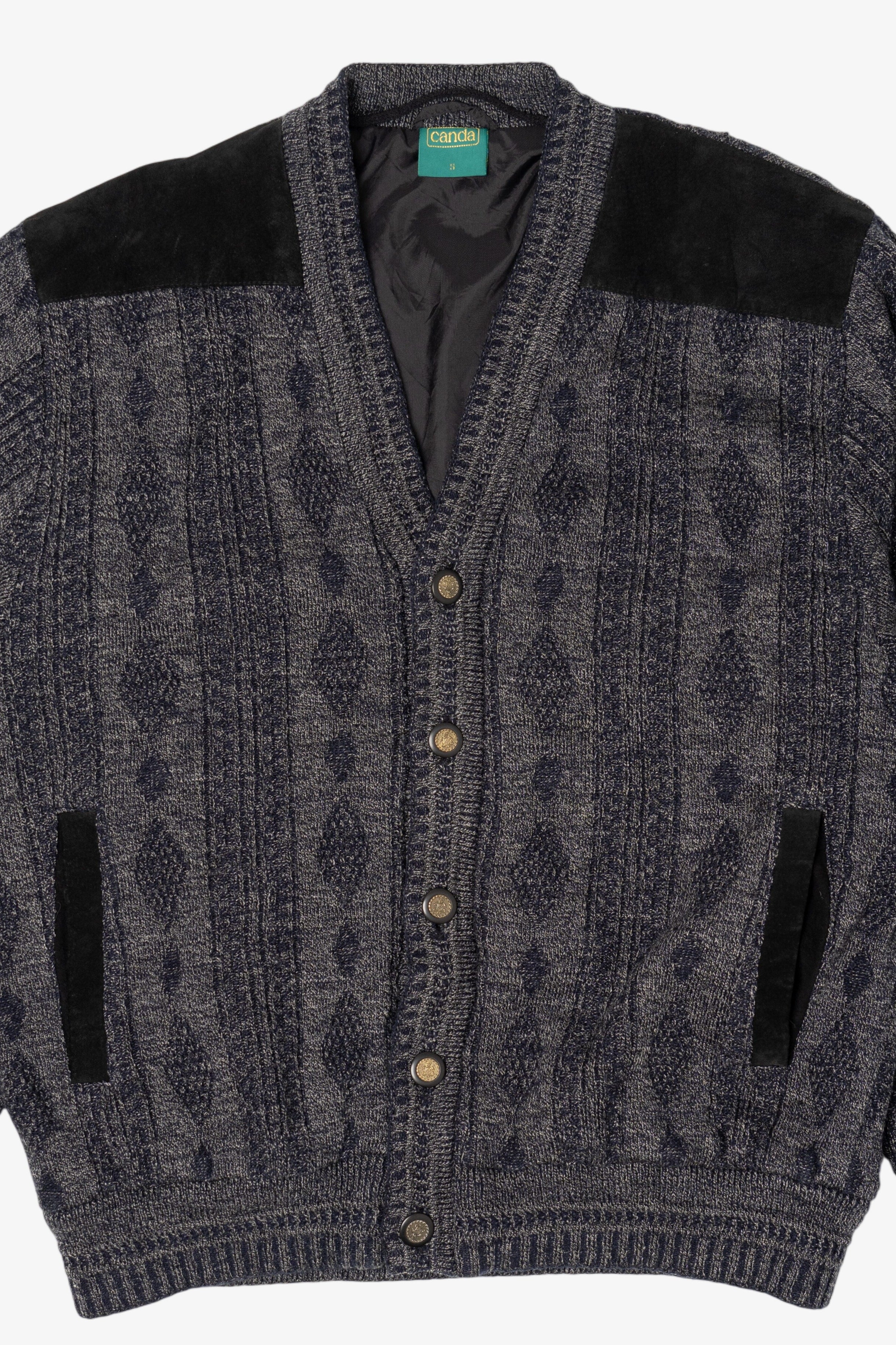 Vintage Dark Gray Canda Faux Suede Sweater (1980s)