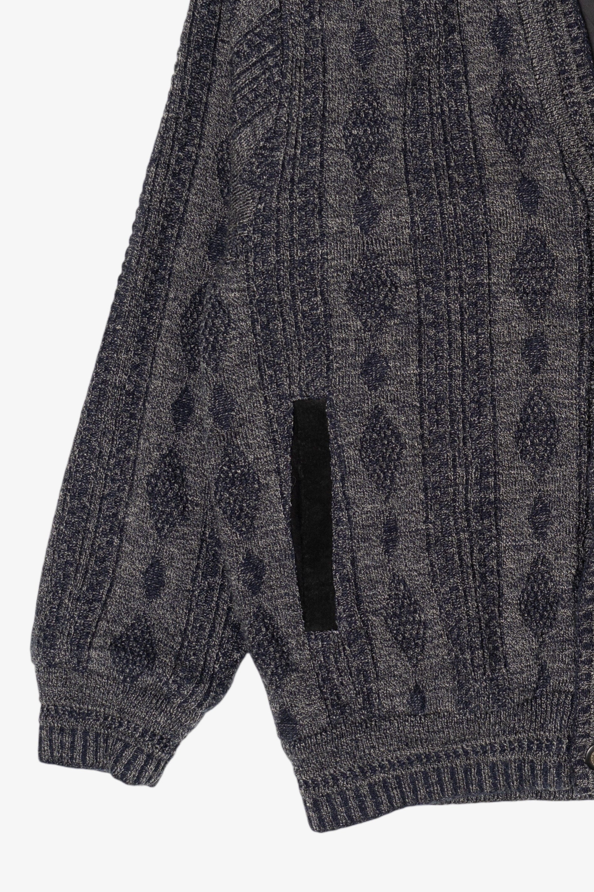 Vintage Dark Gray Canda Faux Suede Sweater (1980s)