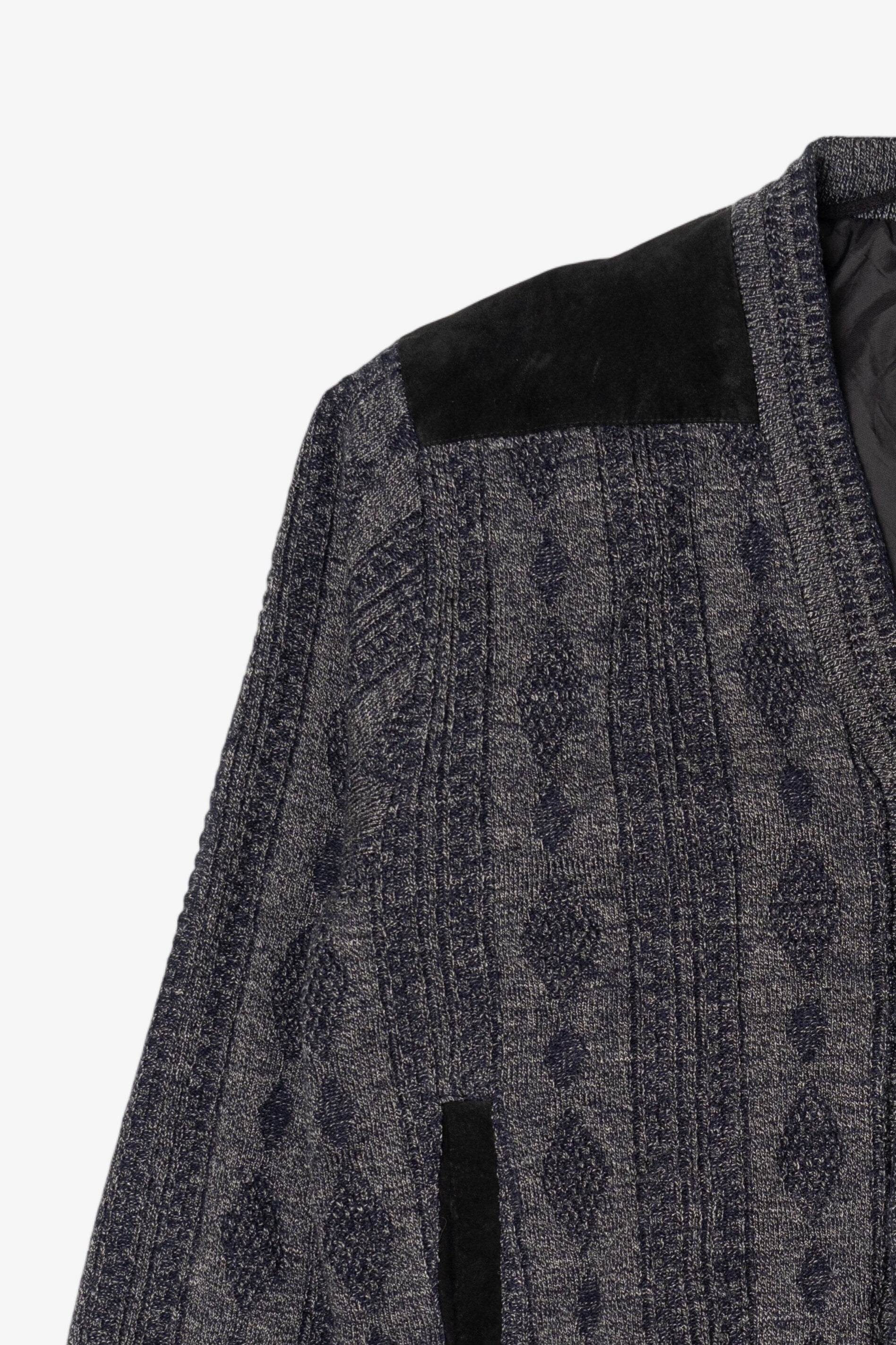 Vintage Dark Gray Canda Faux Suede Sweater (1980s)