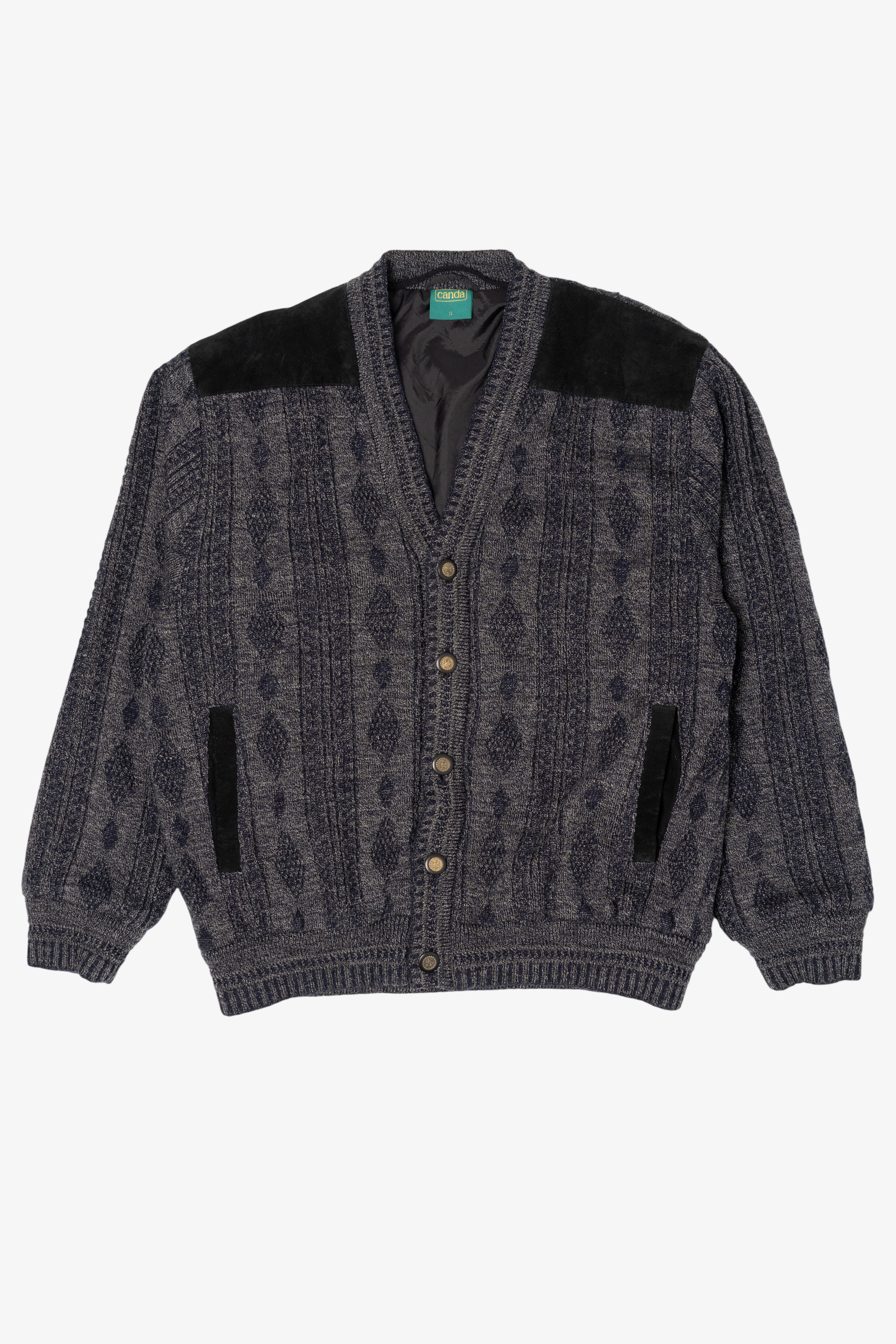 Vintage Dark Gray Canda Faux Suede Sweater (1980s)