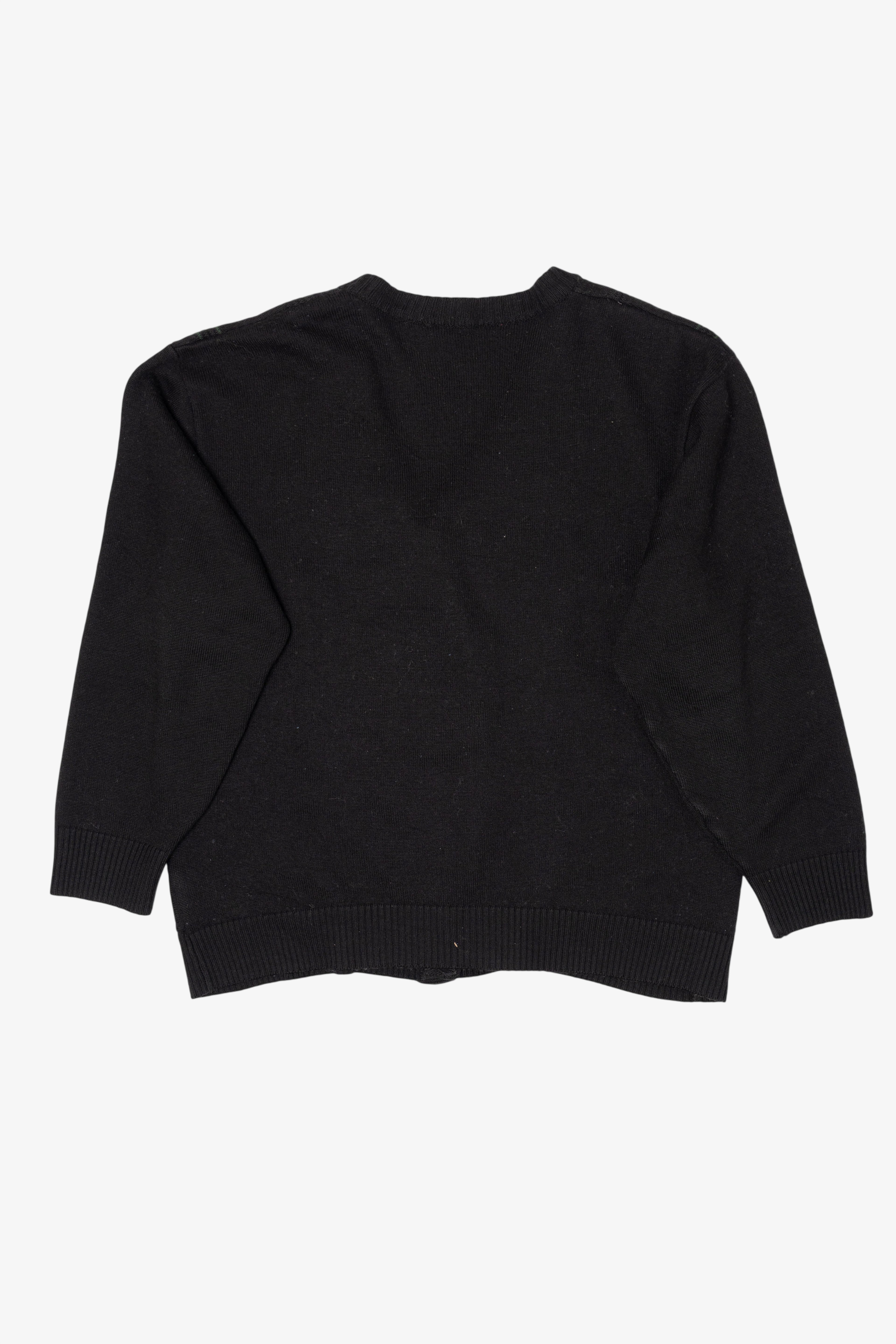 Vintage Black Woolmark Blend Cardigan Sweater (1980s)