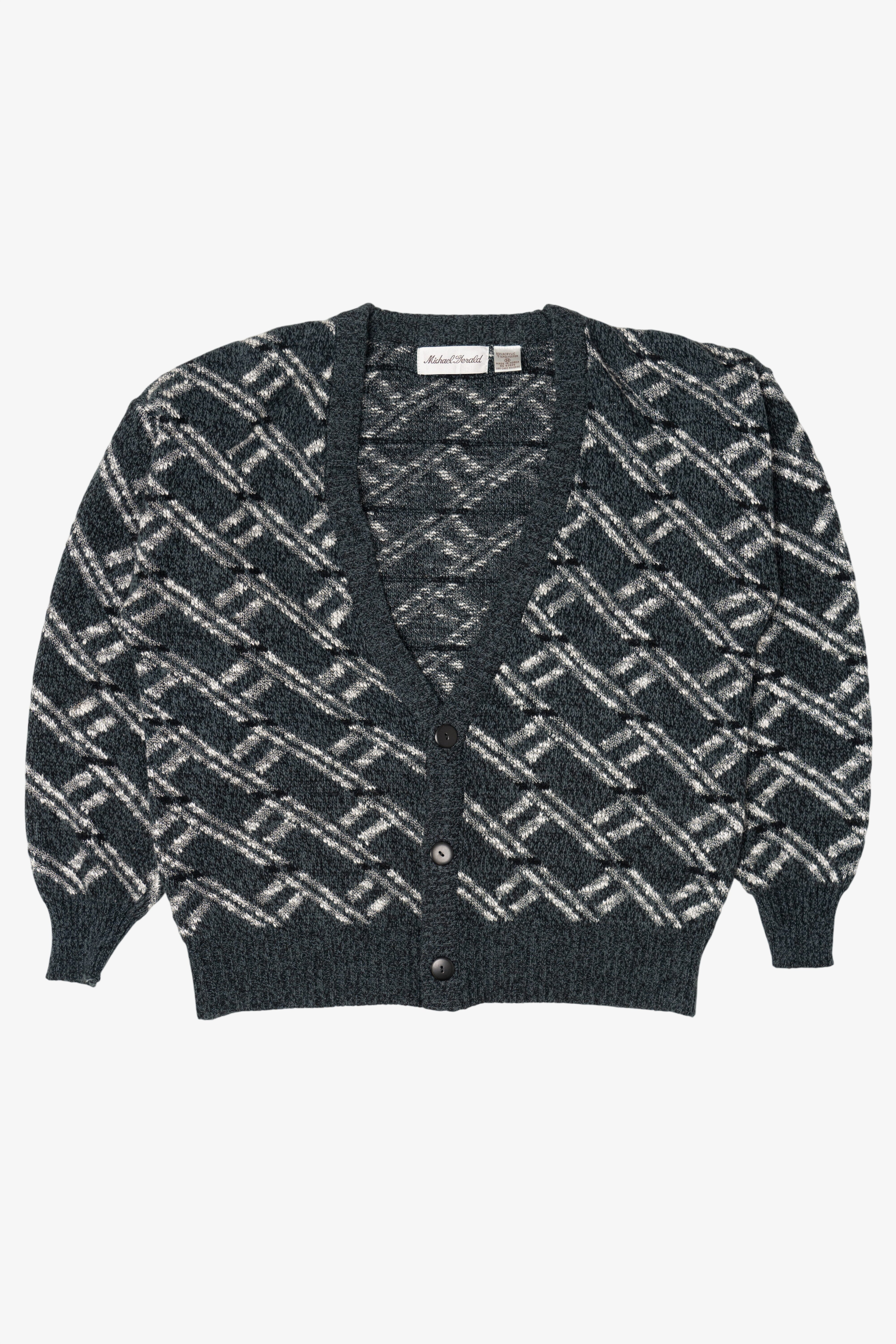 Vintage Gray Michael Gerald Cardigan Sweater (1980s)