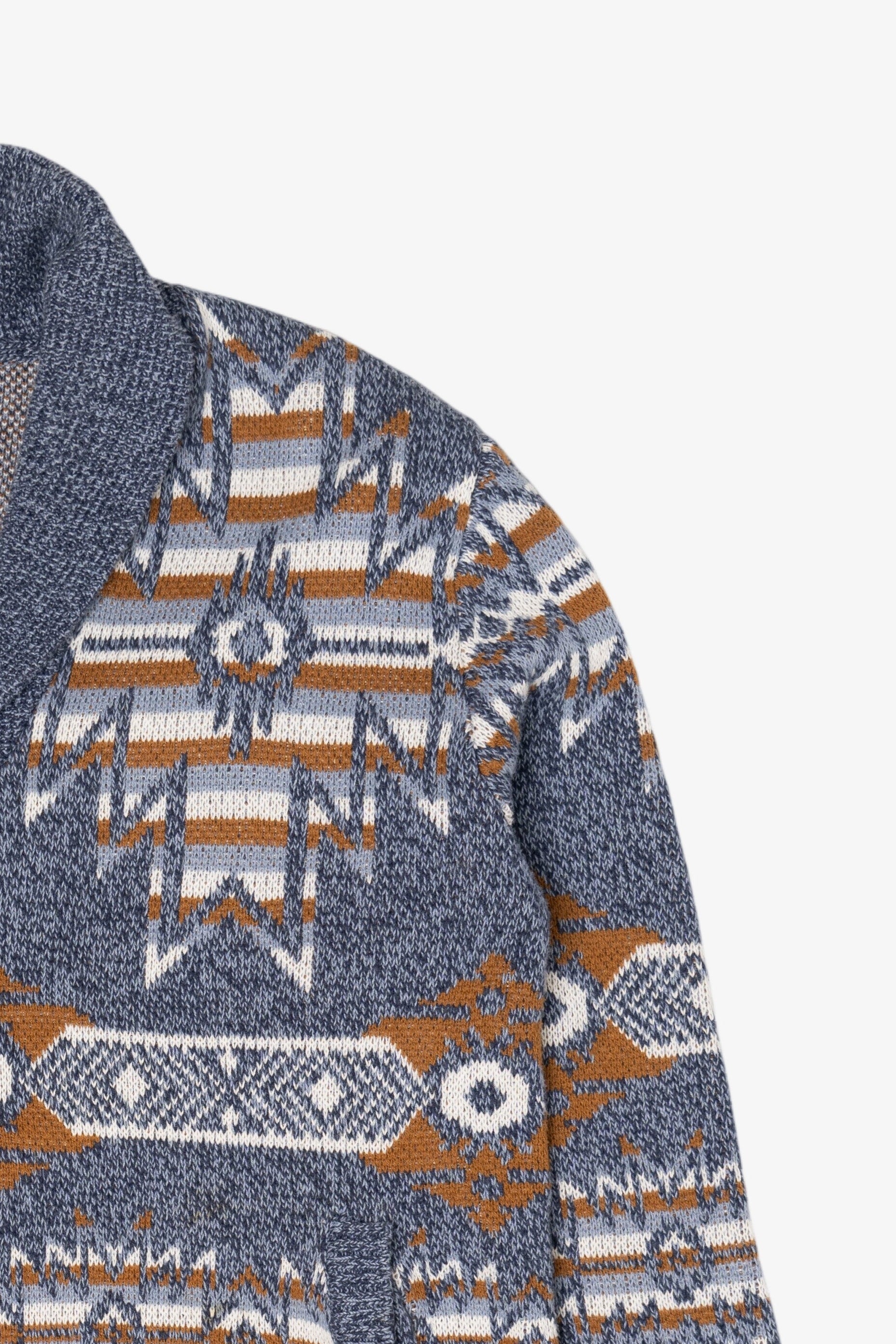 Blue Southwestern Pattern Rown Cardigan Sweater (2010s)