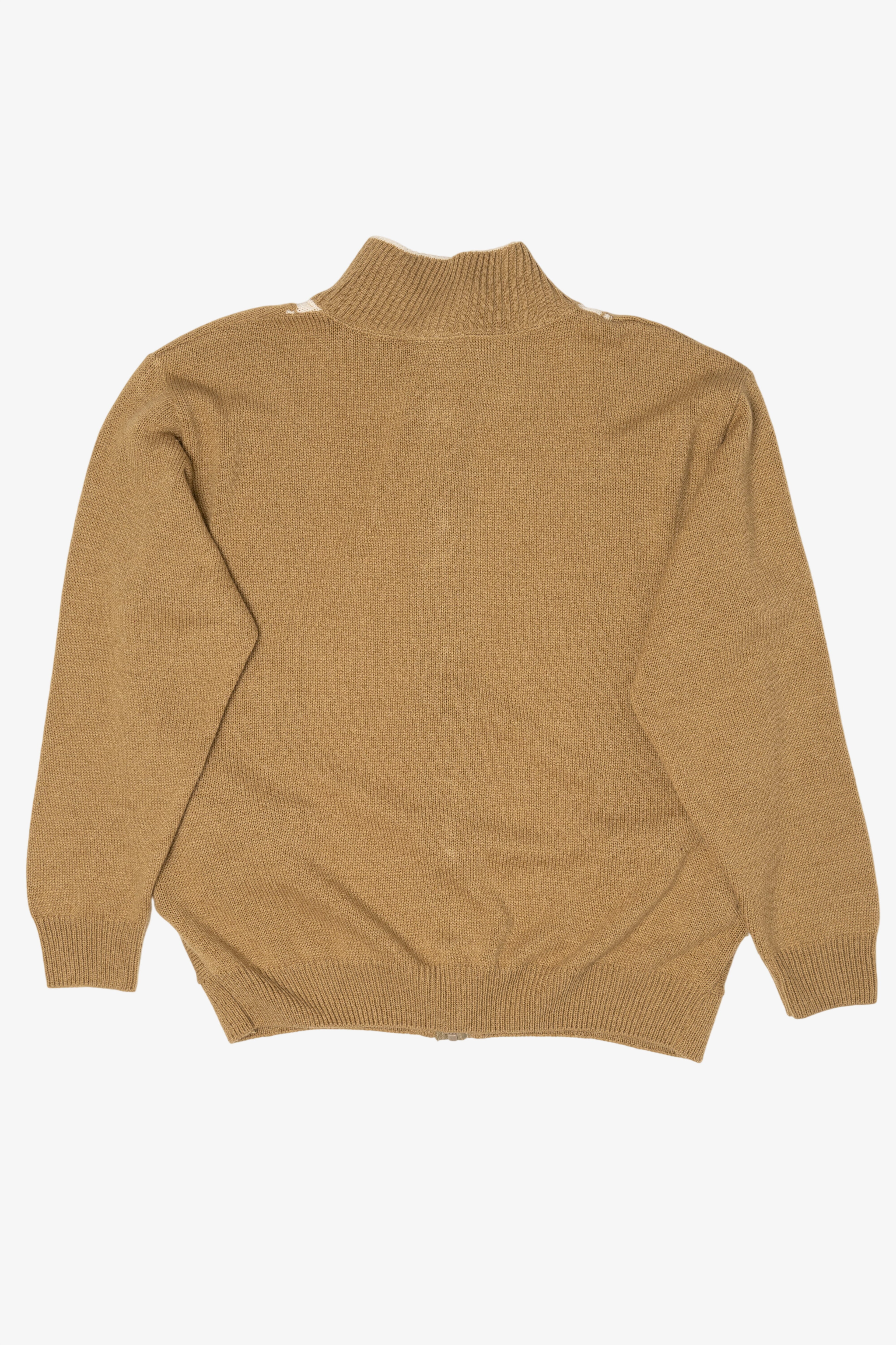 Vintage Beige John Blair Zip Up Sweater (1990s)
