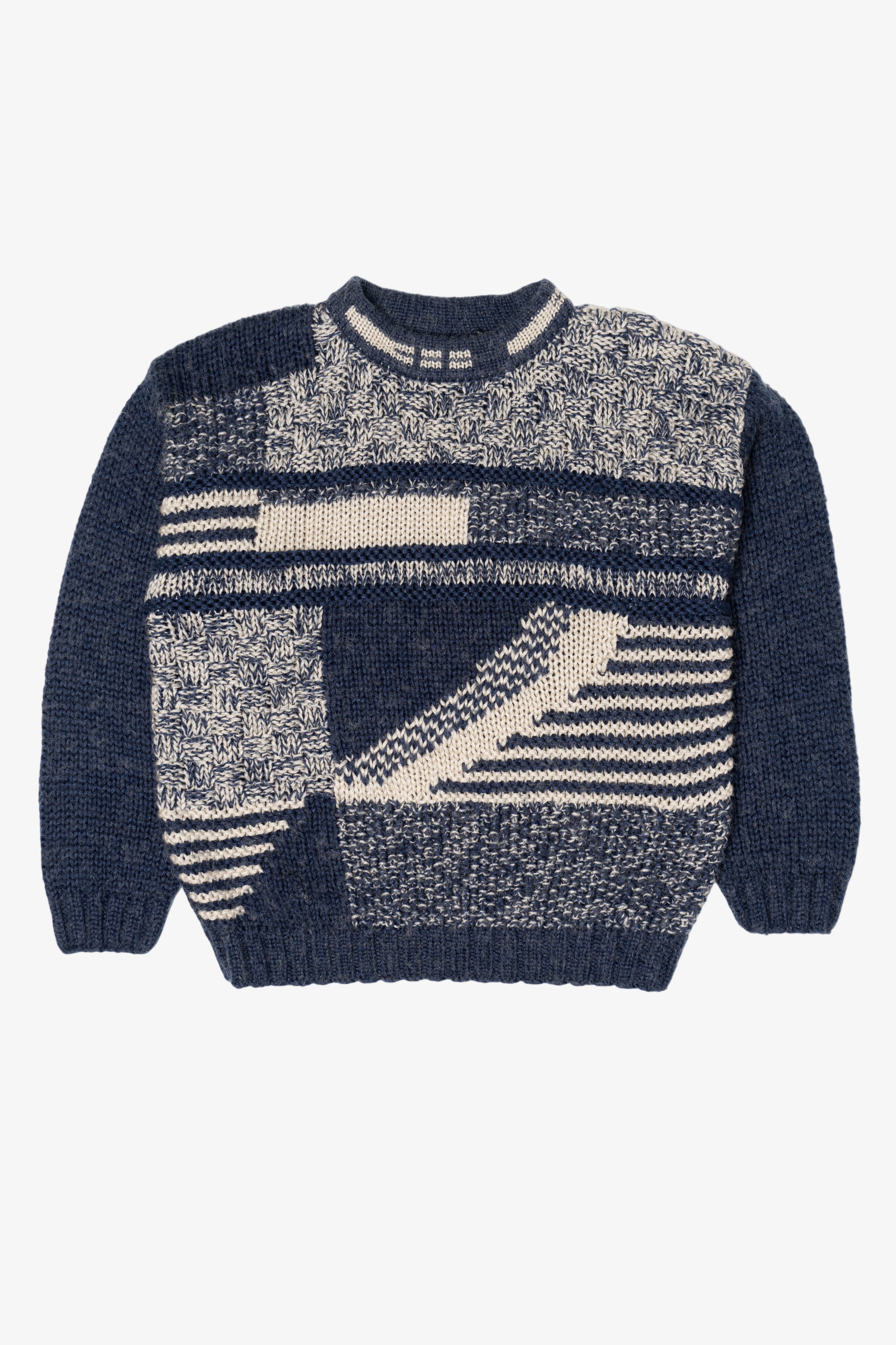 Vintage Blue Street Scenes Pullover Sweater (1980s)