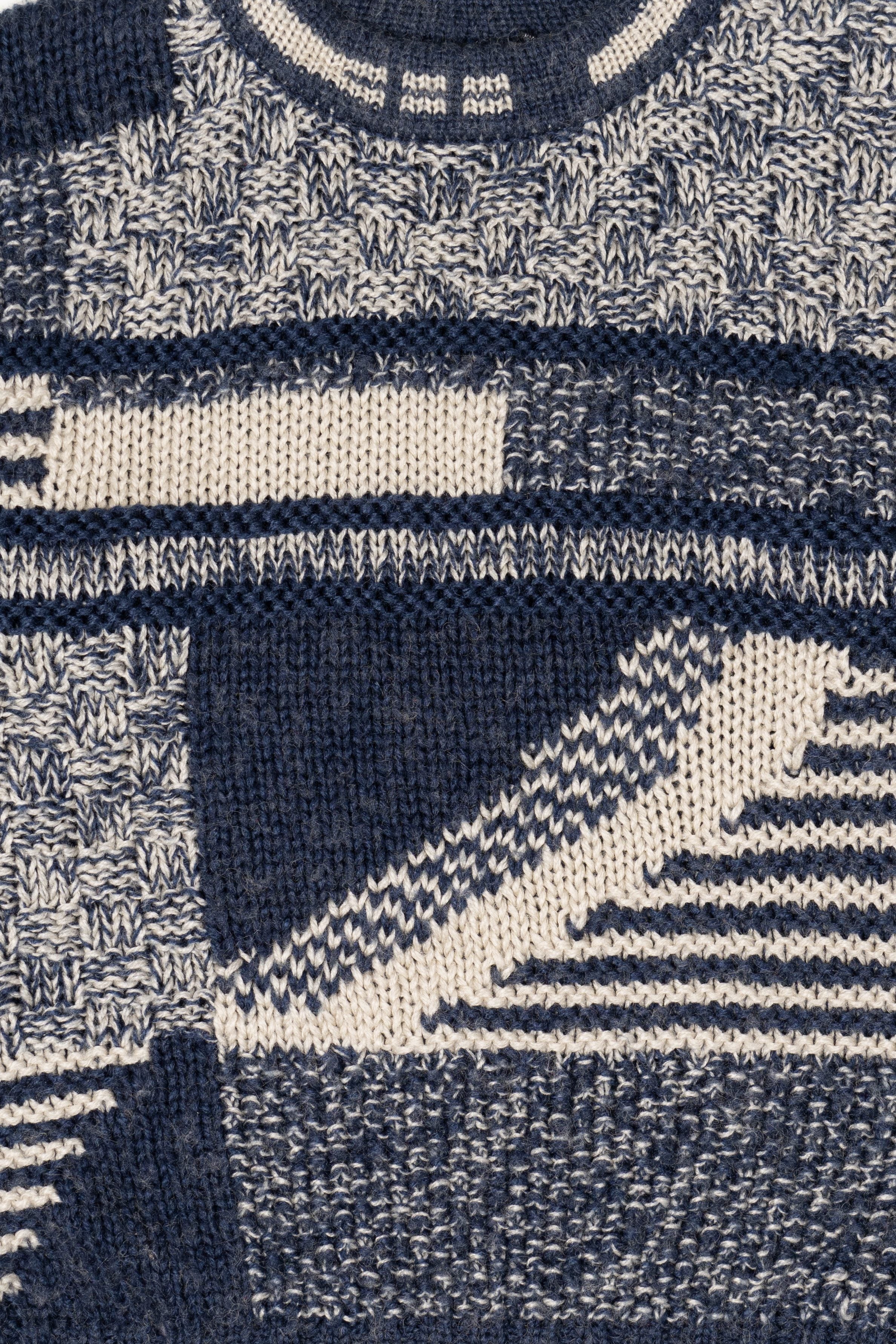 Vintage Blue Street Scenes Pullover Sweater (1980s)