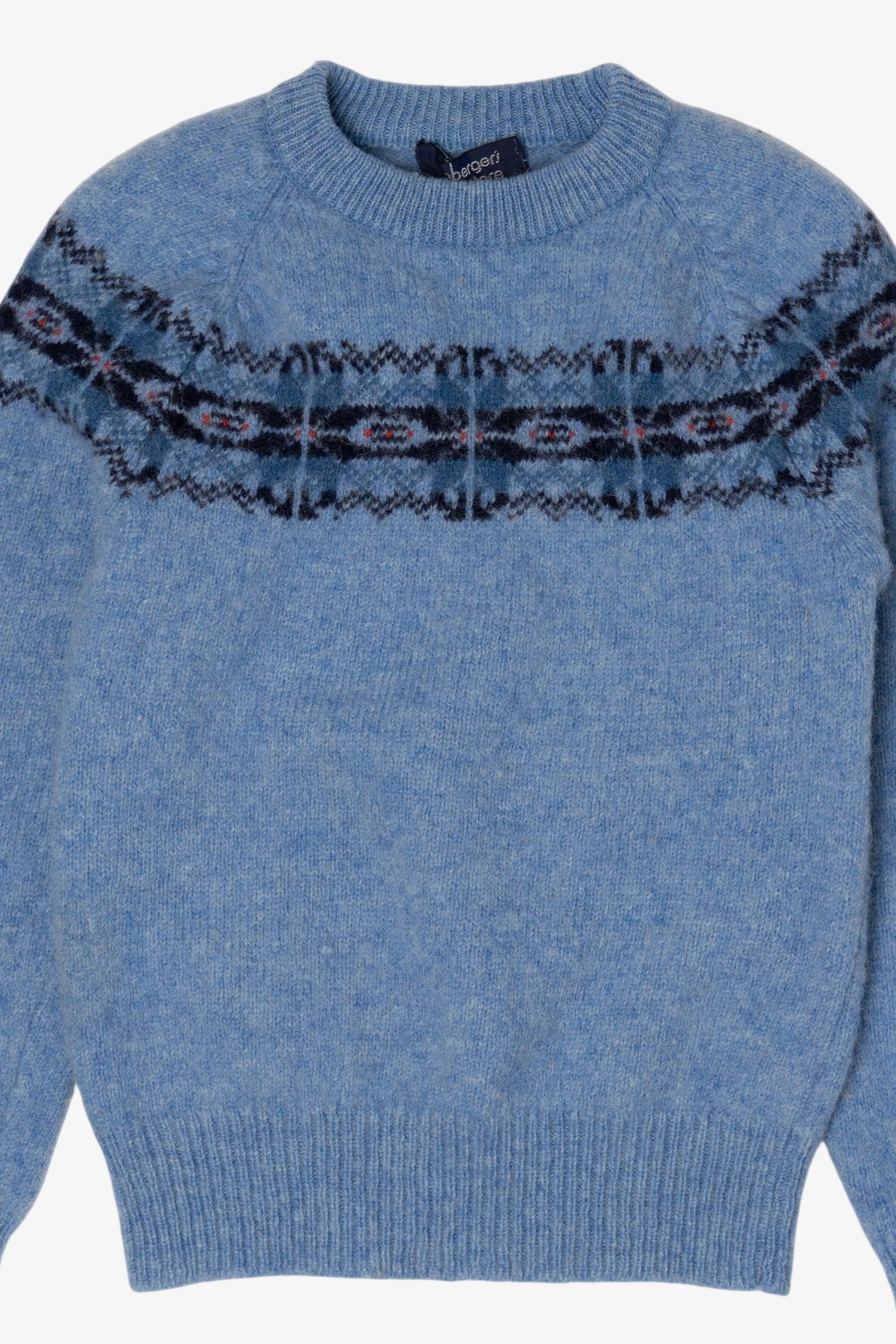 Vintage Blue Bamburgers Fair Isle Sweater (1990s)