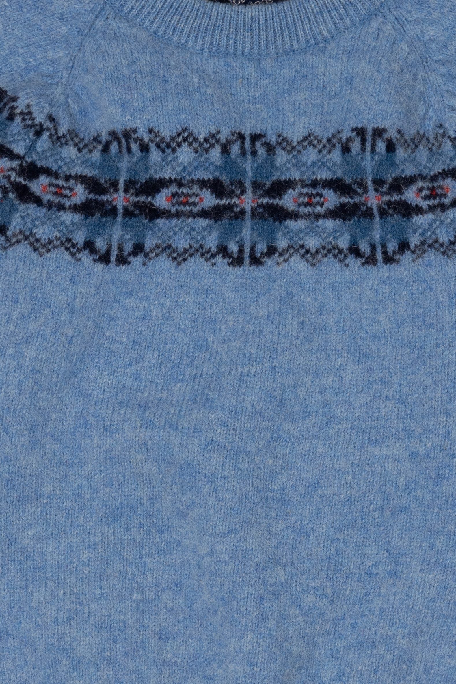 Vintage Blue Bamburgers Fair Isle Sweater (1990s)