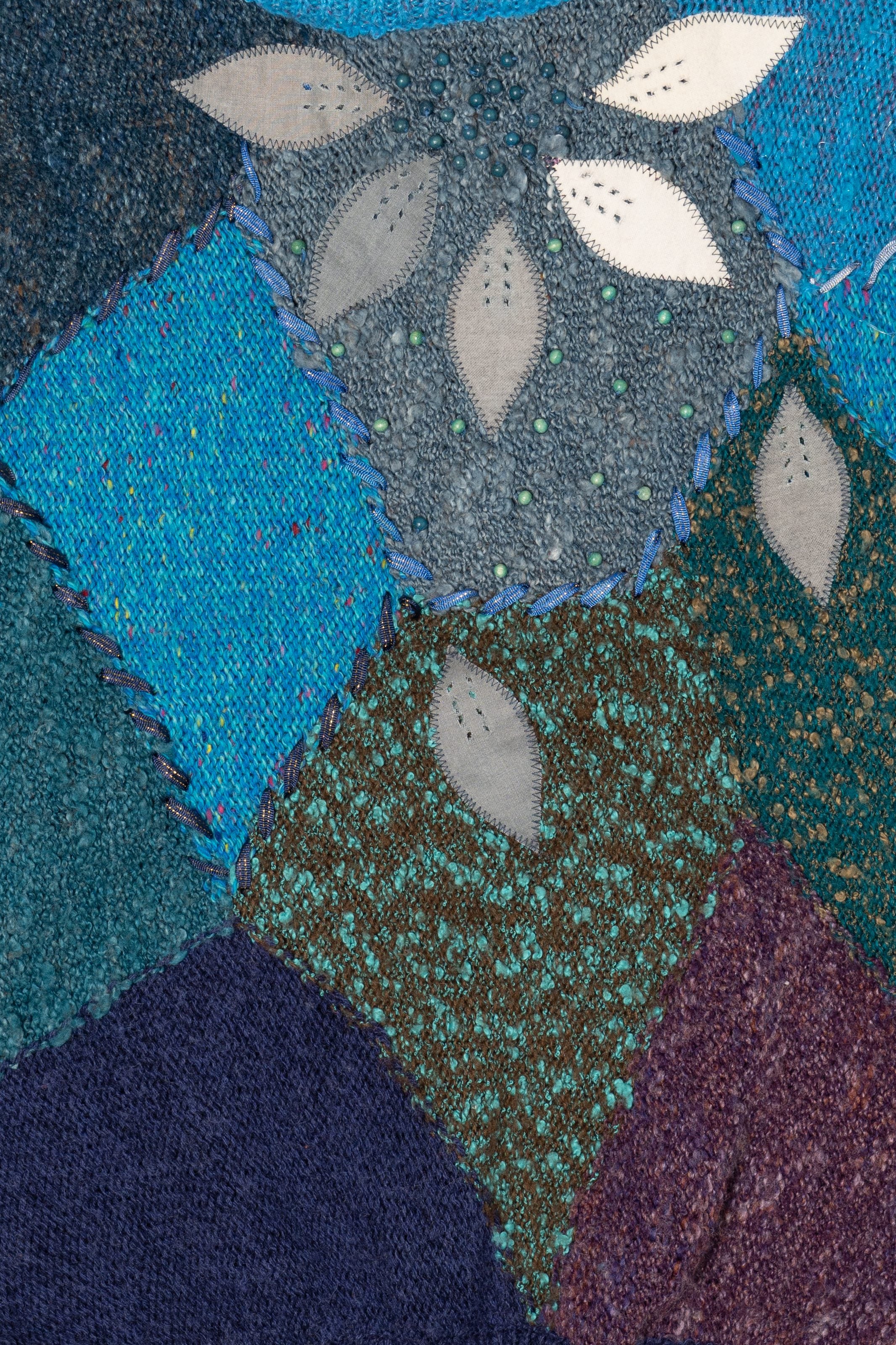 Vintage Blue 20 Ans Patchworks Sweater (1980s)