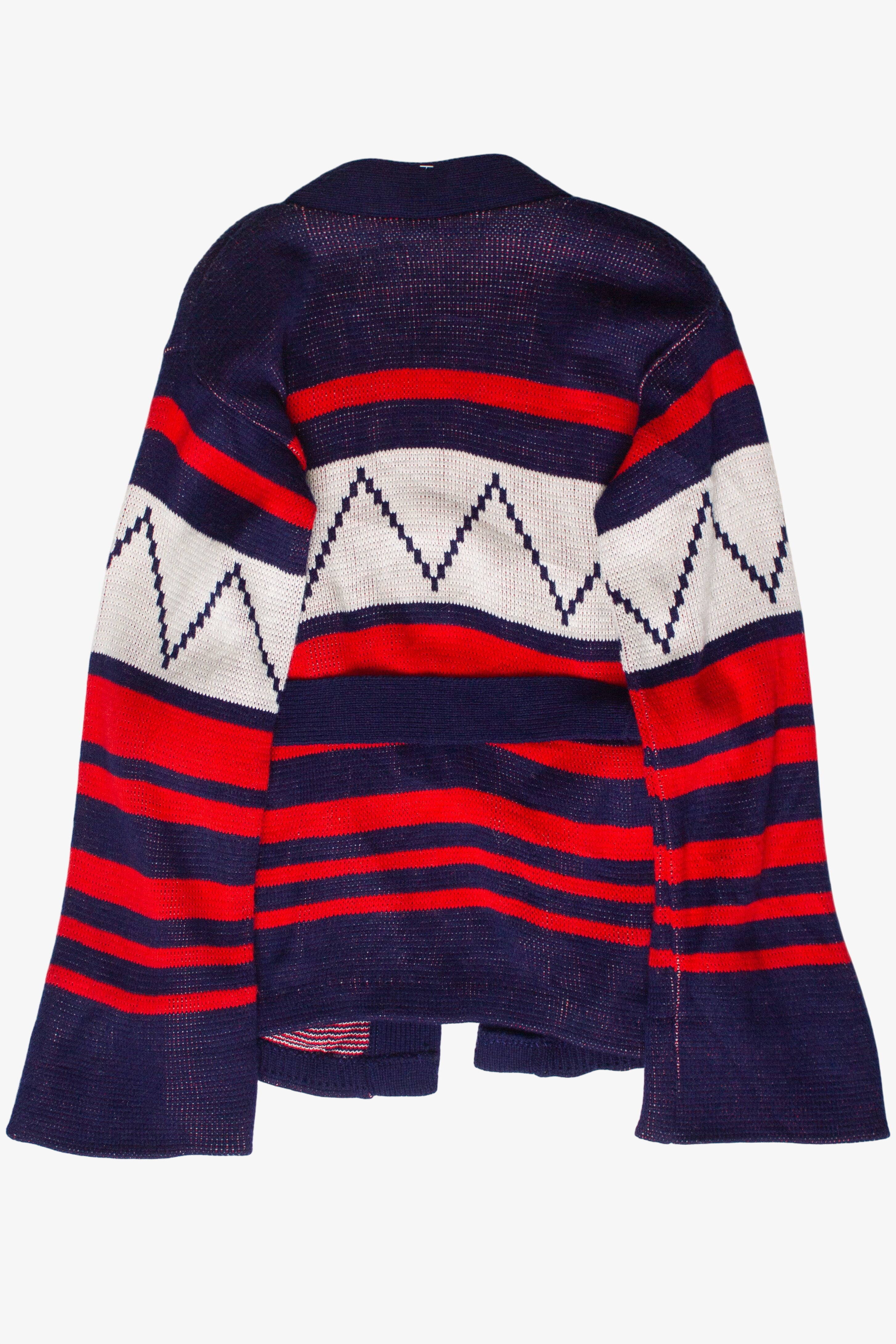 Vintage Tie Front Bell Sleeve Striped Cardigan Sweater (1980s)