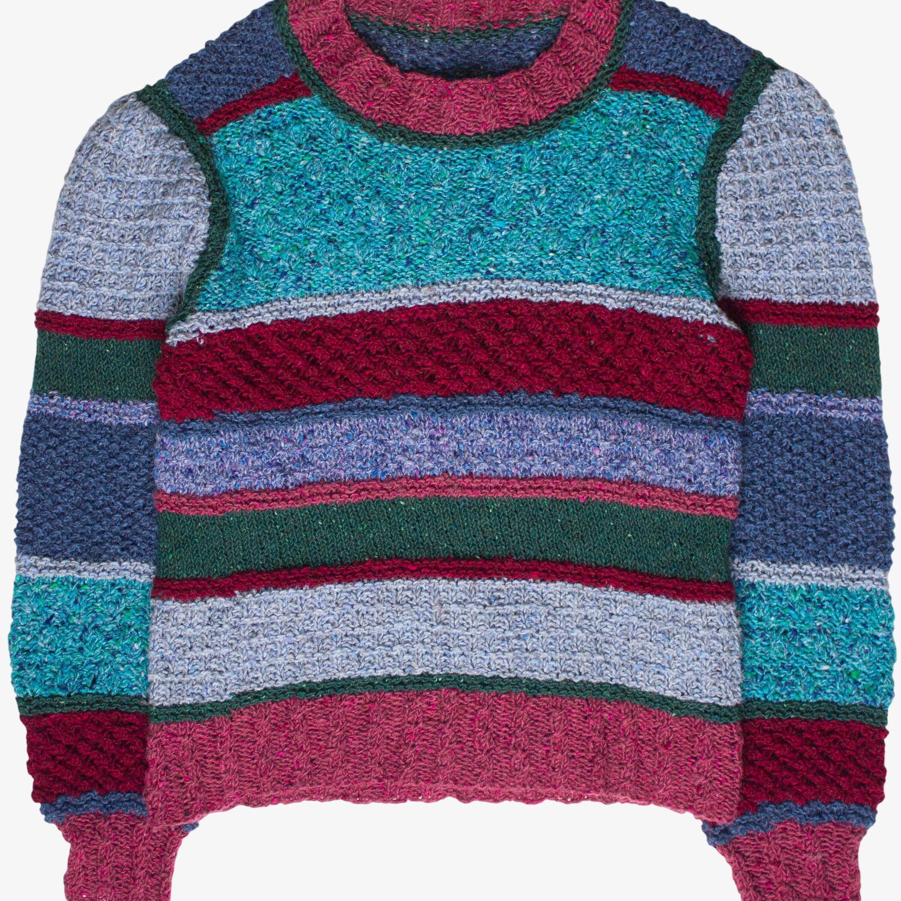 Vintage Handmade Mixed Knit Striped Sweater