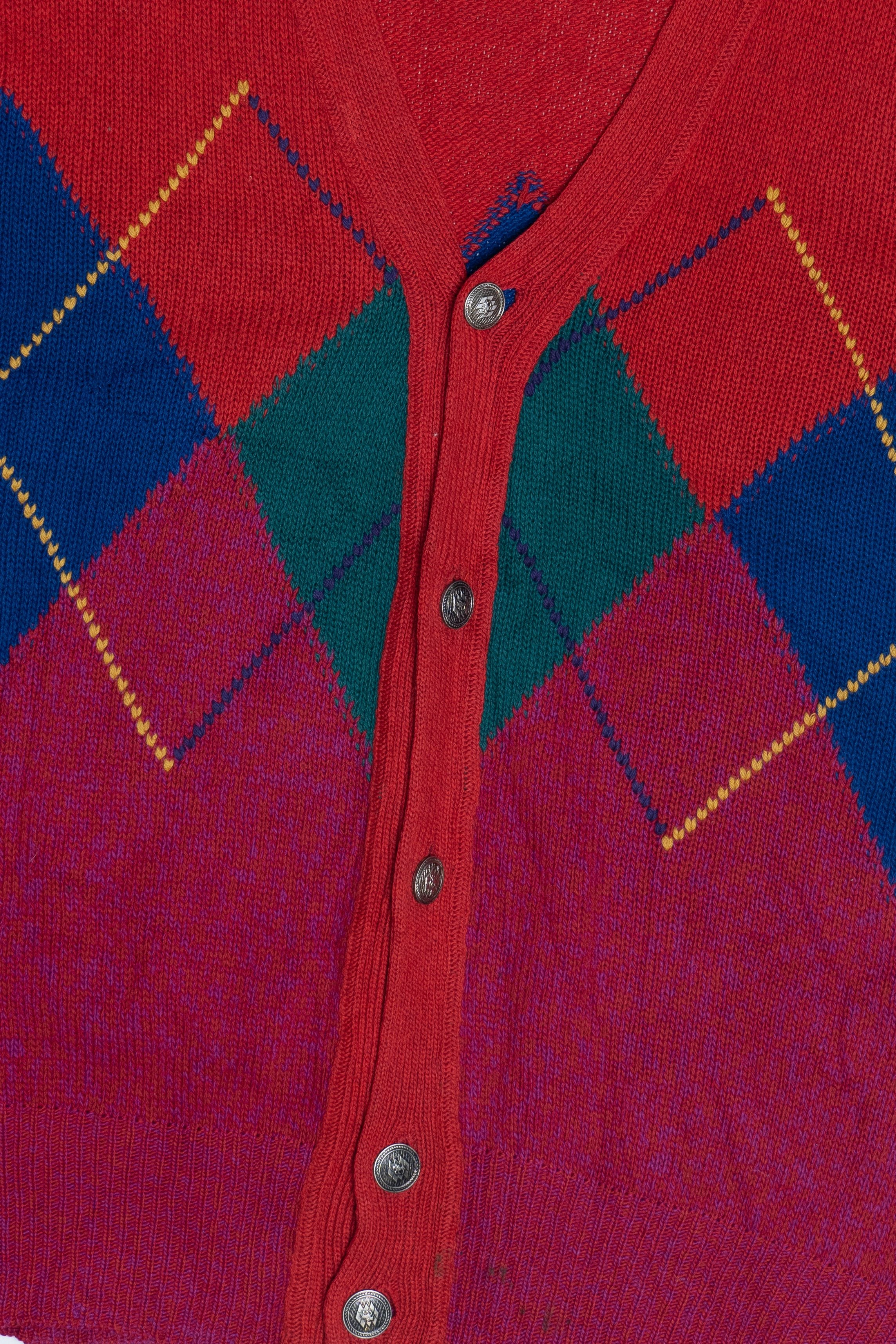 Vintage Gerani Themen Argyle Cardigan Sweater (1980s)