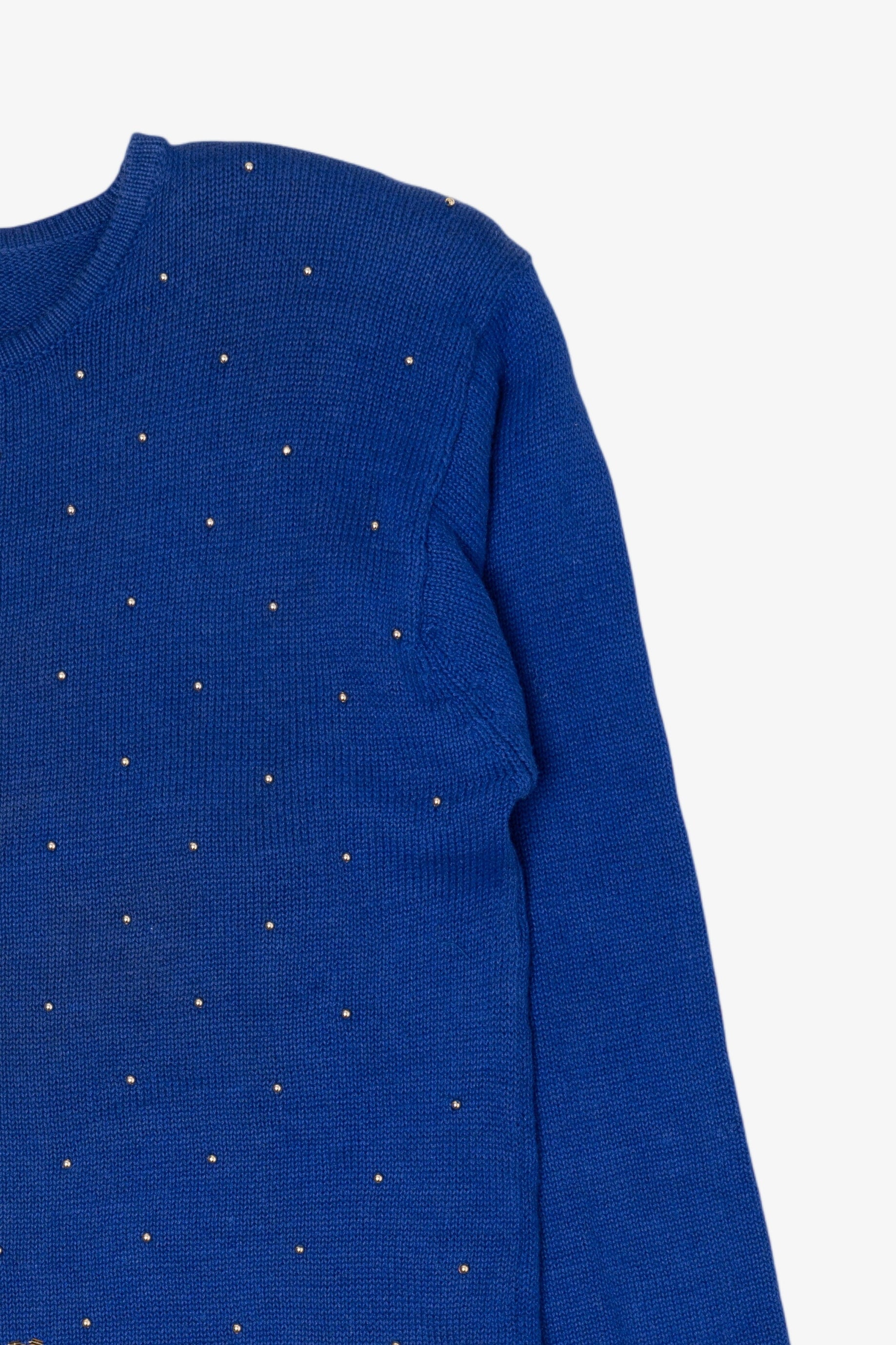 Vintage Blue And Gold Sequin Sweater (1980s)