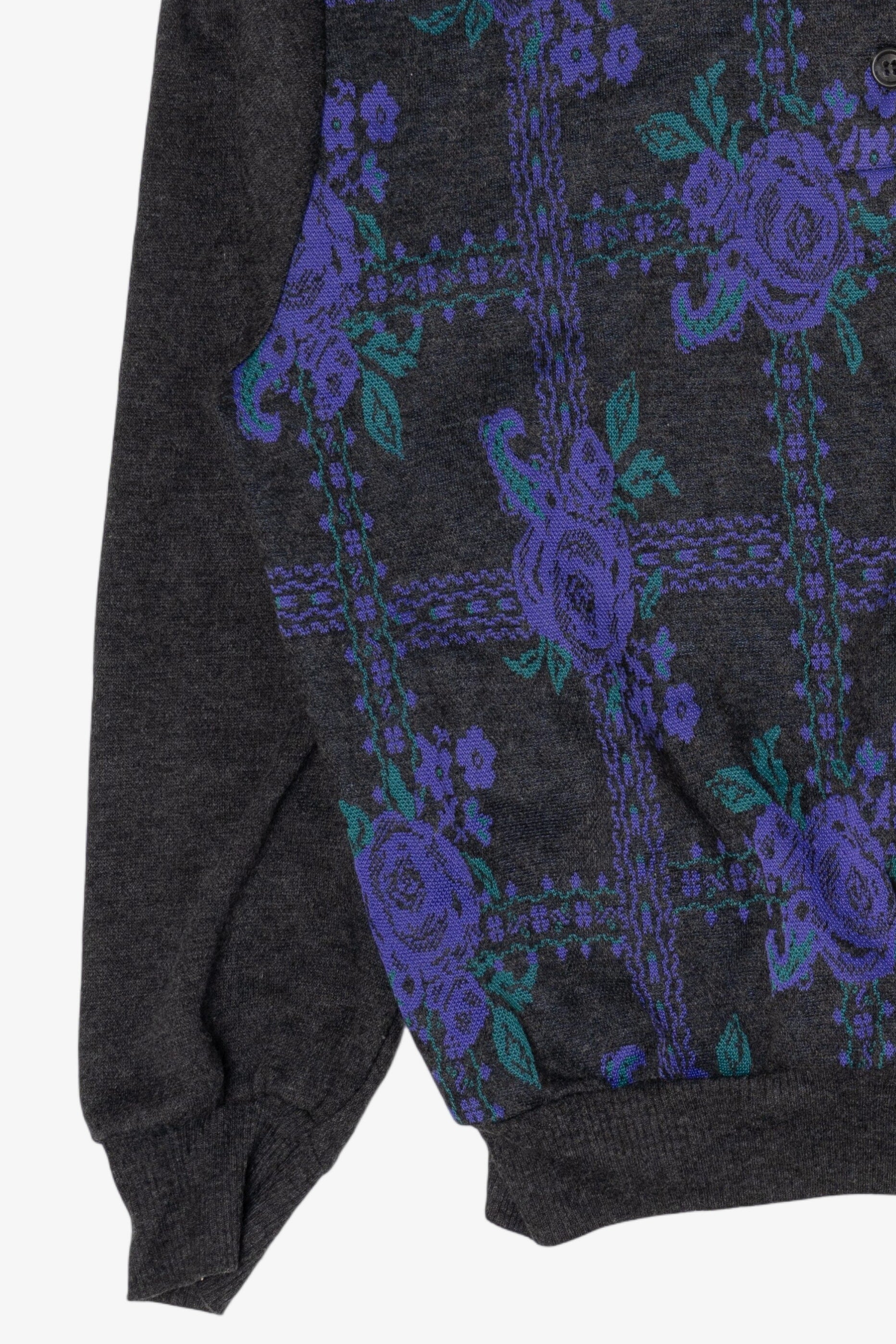 Vintage Dark Gray Land'n Sea Floral Sweater (1980s)