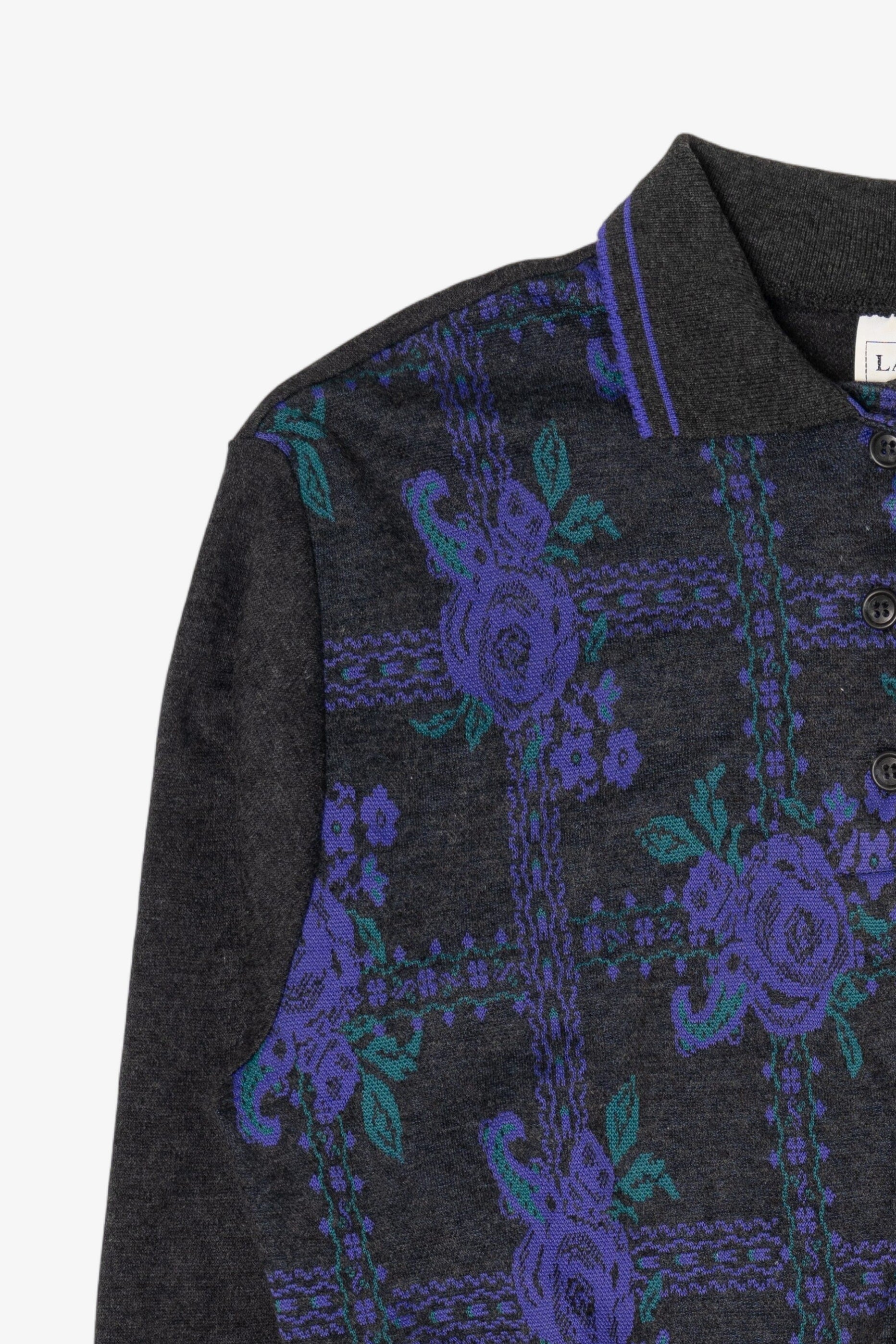 Vintage Dark Gray Land'n Sea Floral Sweater (1980s)