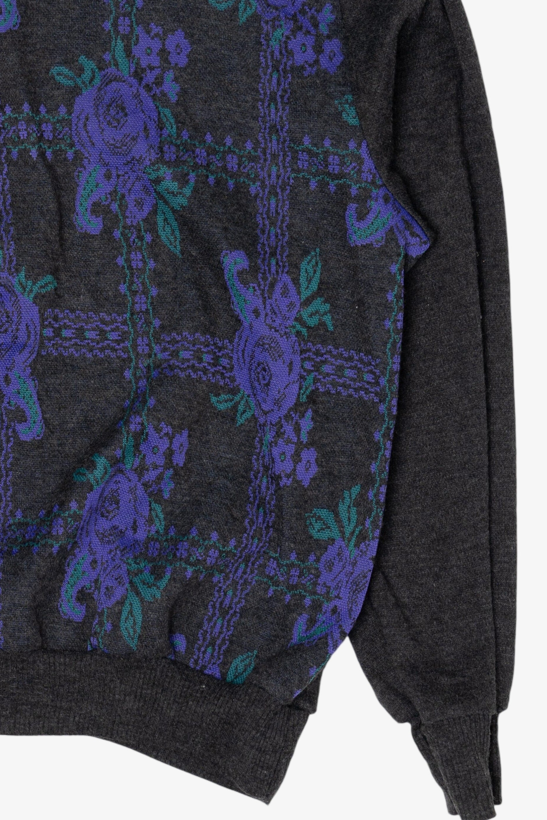 Vintage Dark Gray Land'n Sea Floral Sweater (1980s)