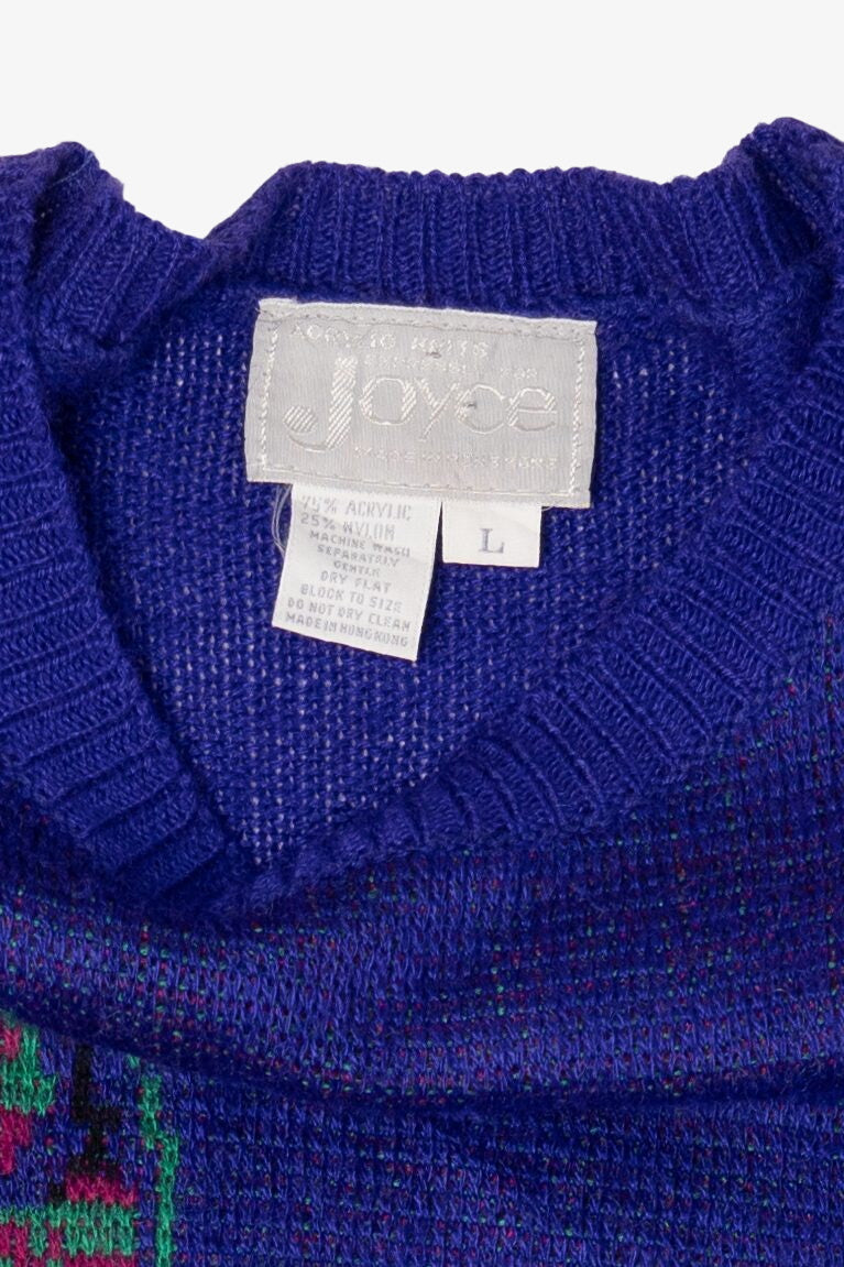 Vintage Blue Paisley Joyce Sweater (1990s)