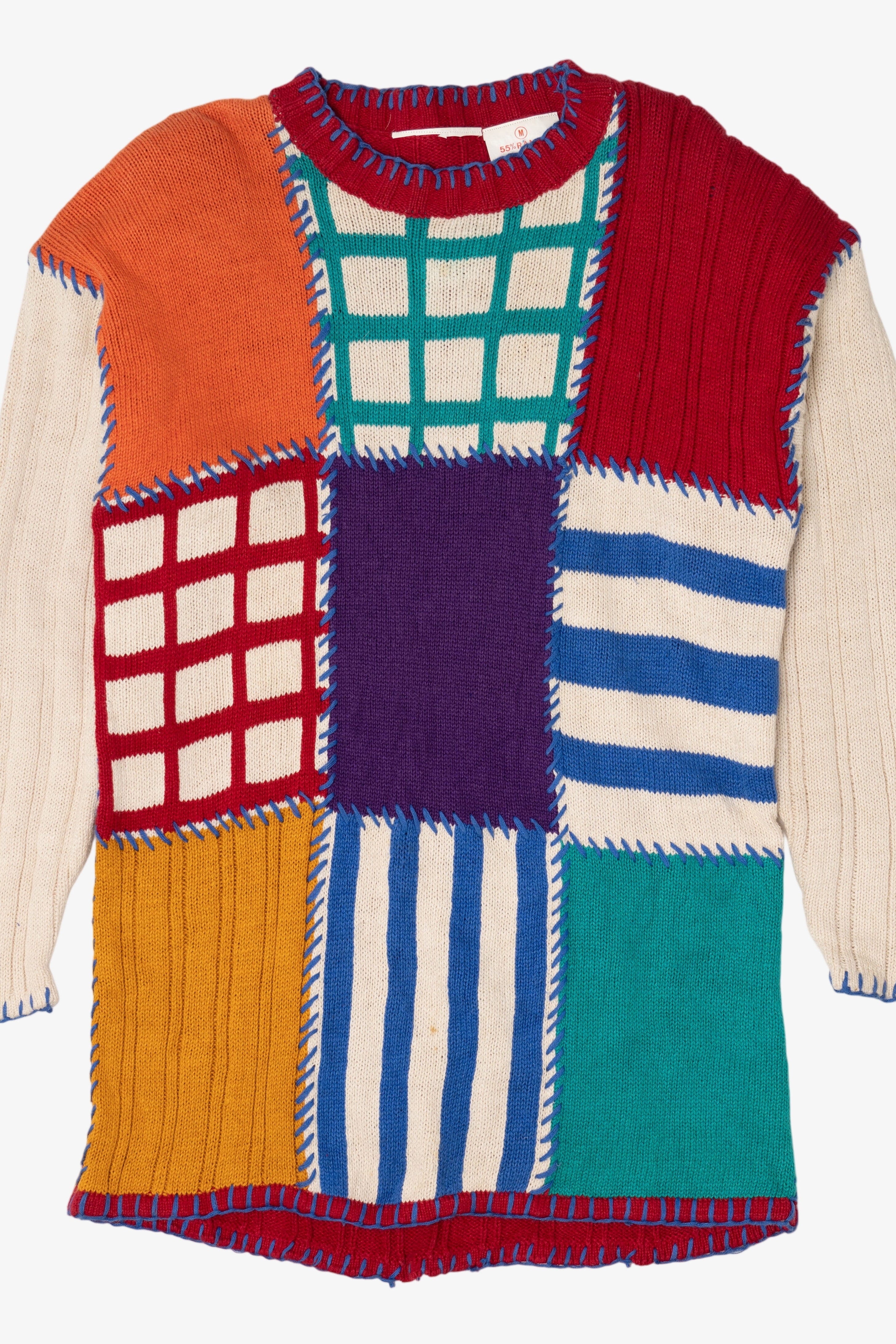 Vintage Patchwork Sweater (1990s)