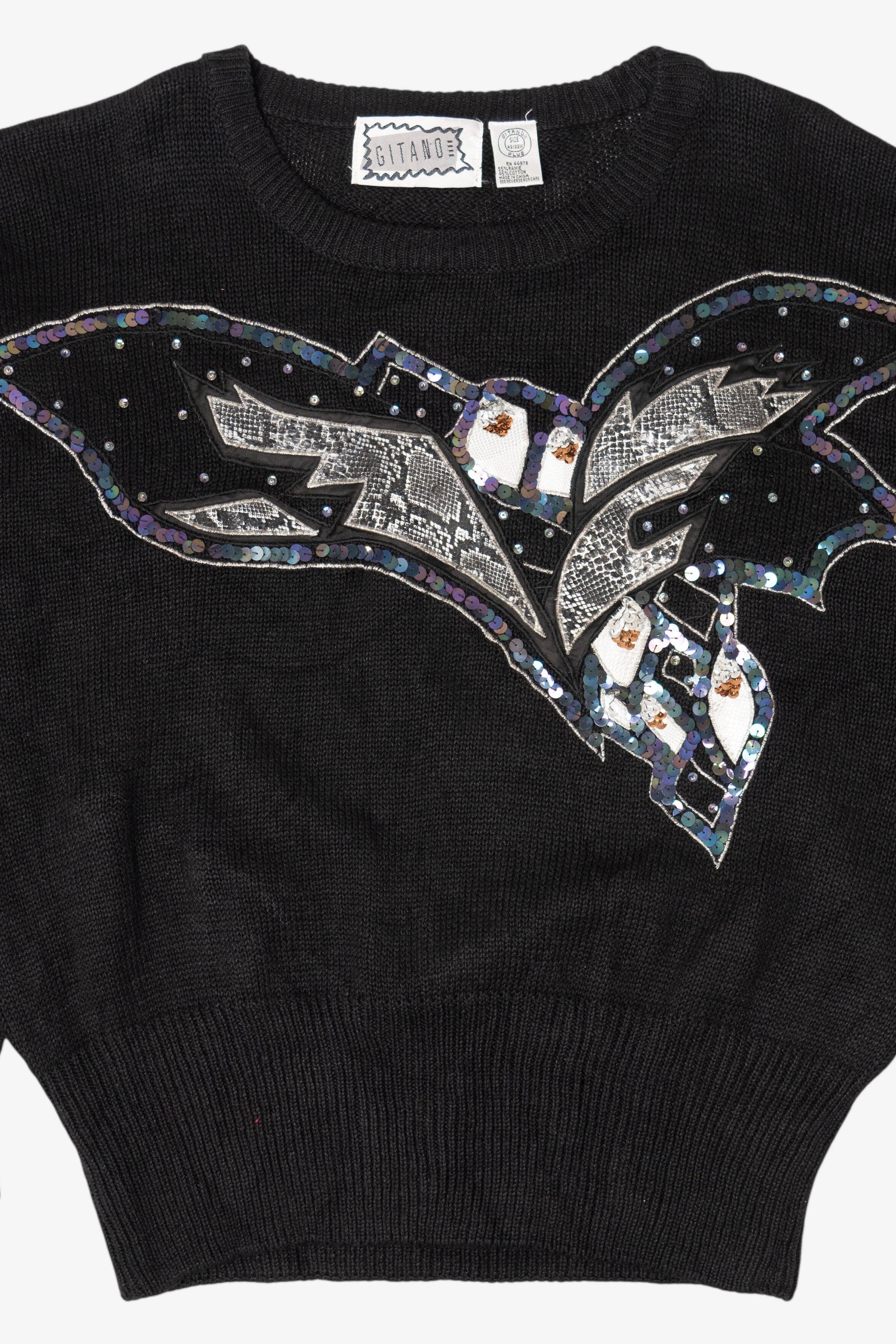 Vintage Black Sequin Gitano Sweater (1980s)
