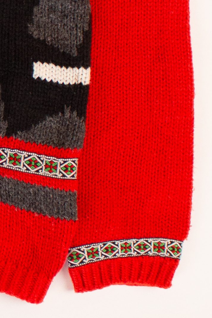 Vintage Red Cropped Turtleneck Sweater (1990s)