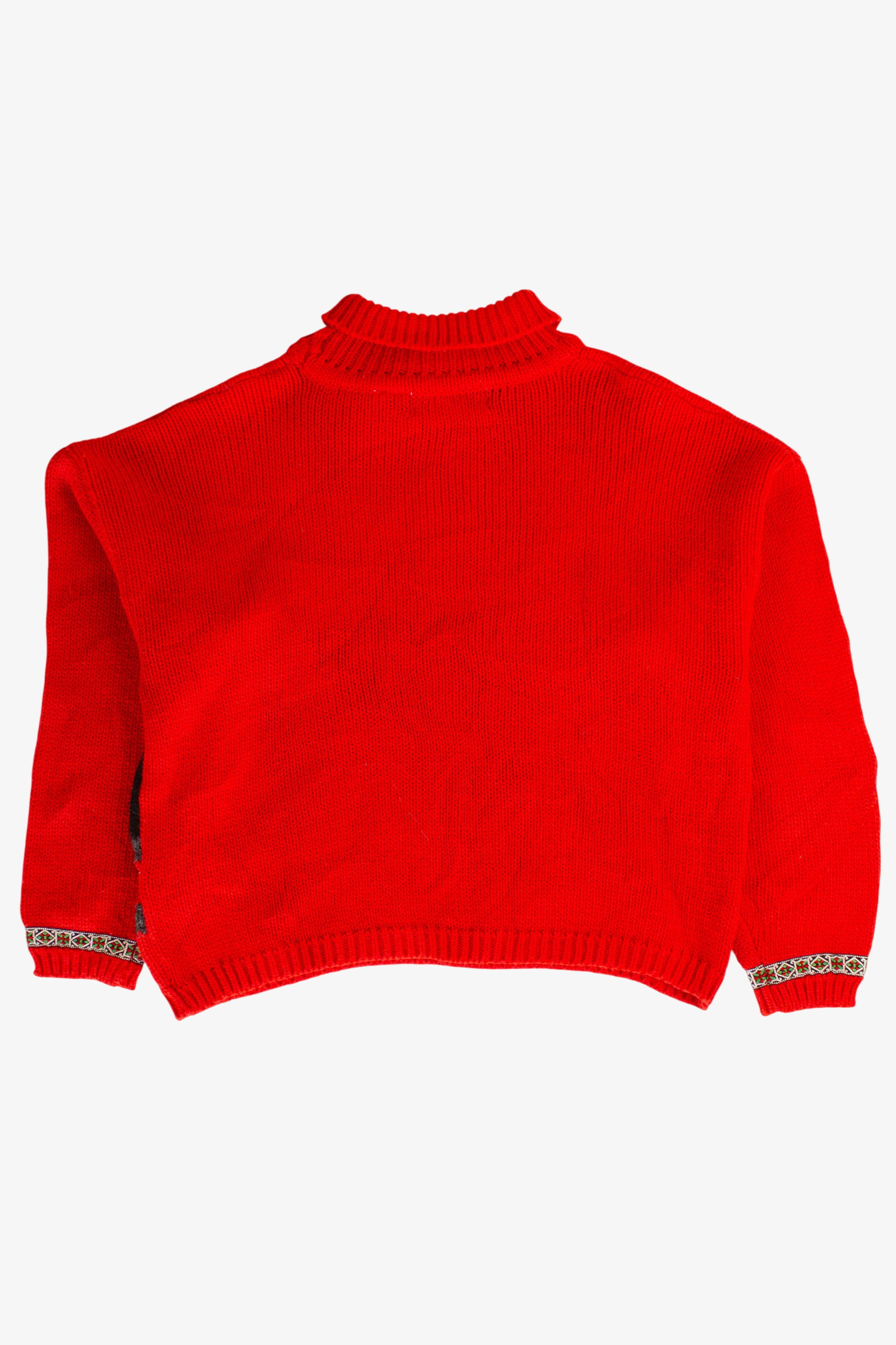 Vintage Red Cropped Turtleneck Sweater (1990s)