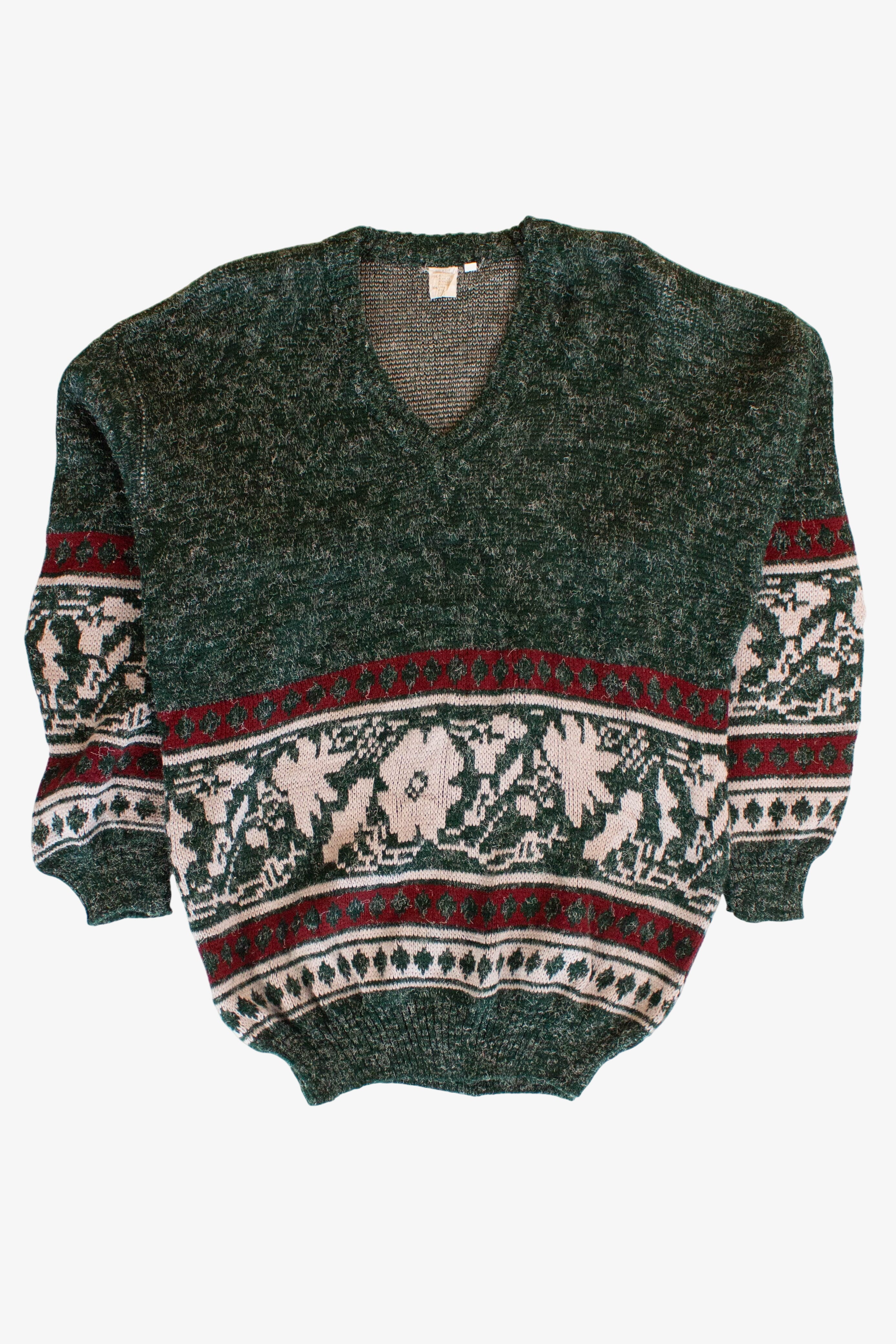 Vintage Italian Wool Blend V-Neck Sweater (1990s)