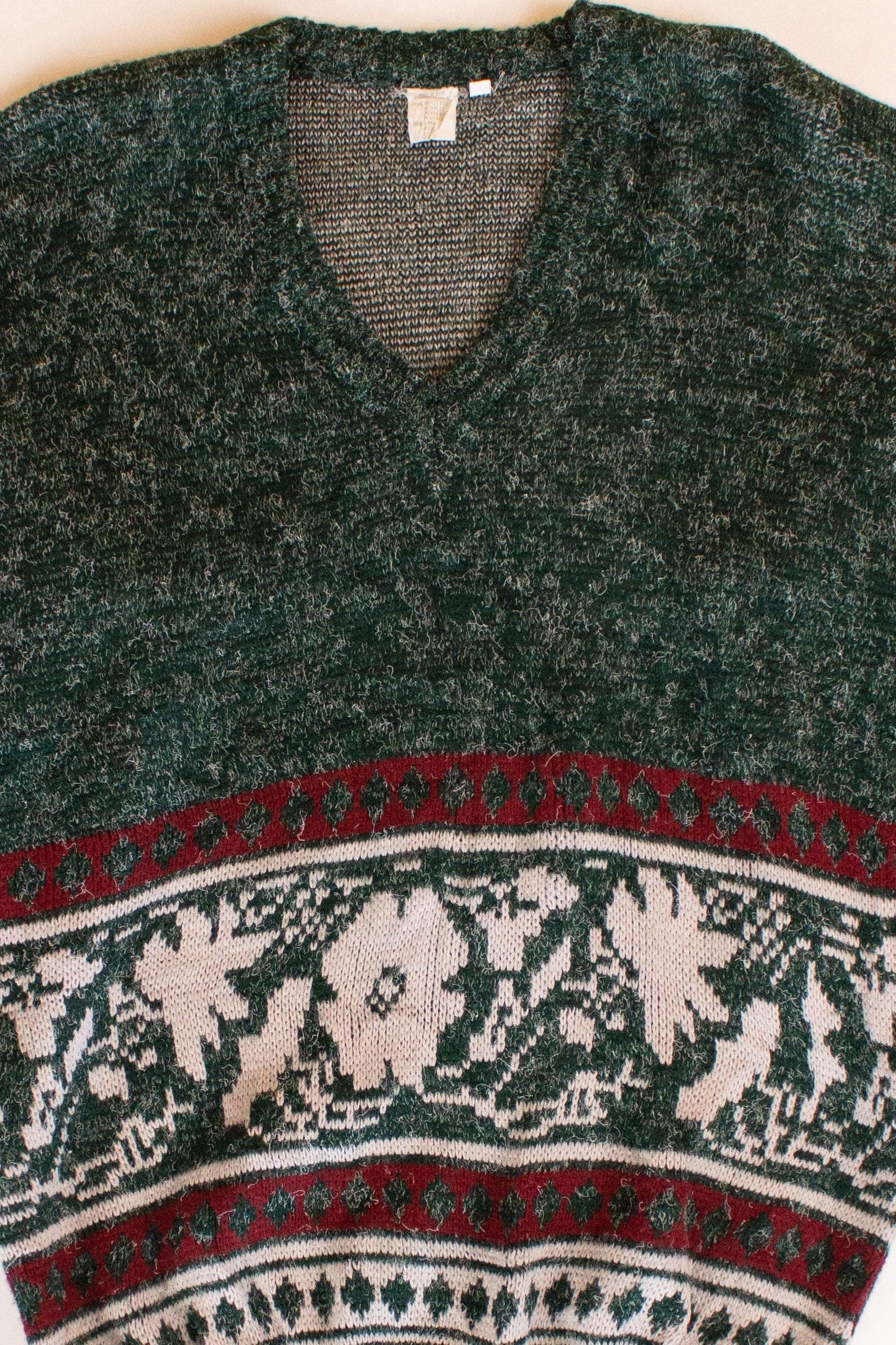 Vintage Italian Wool Blend V-Neck Sweater (1990s)