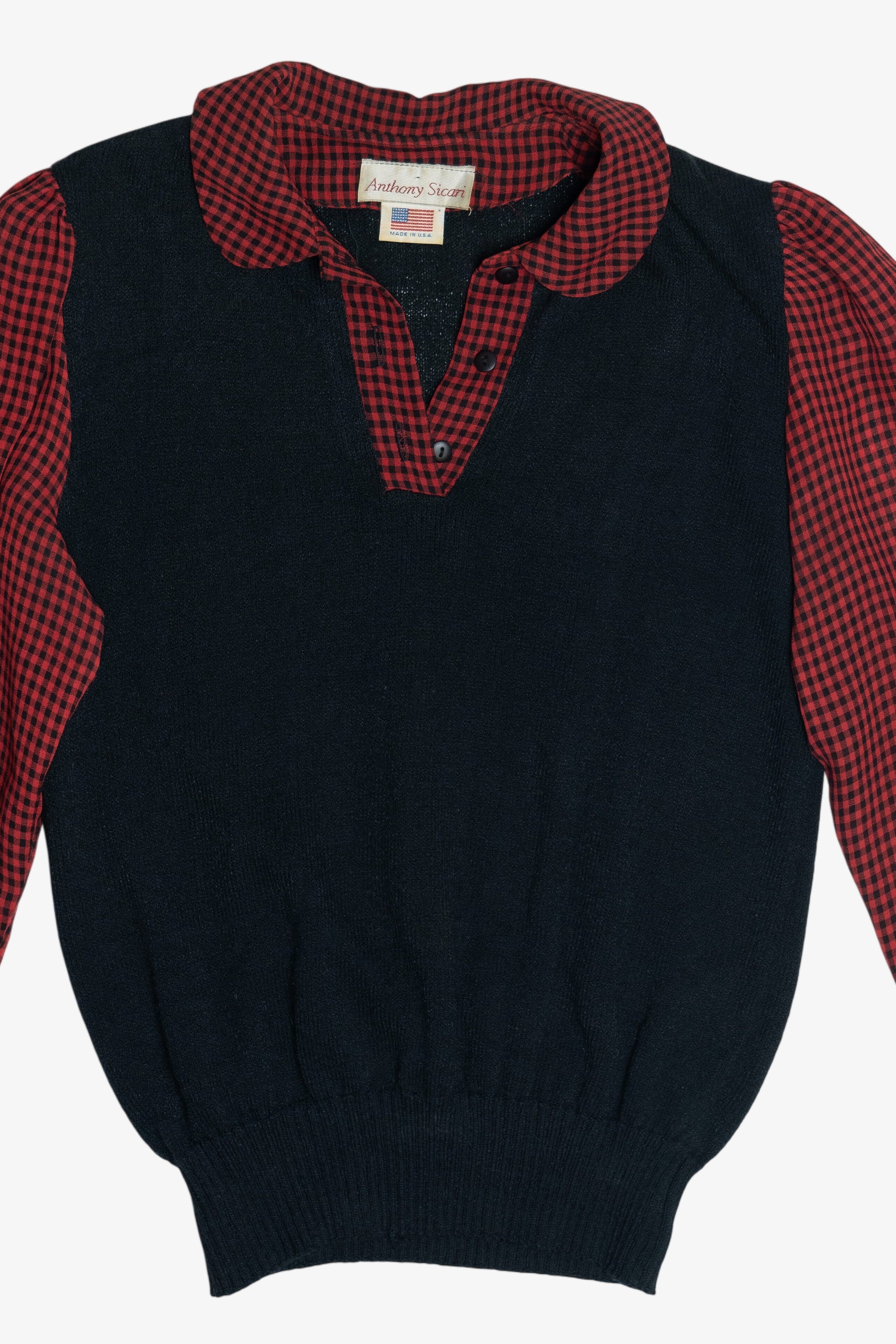 Vintage Anthony Sicari Sweater With Semi-Sheer Sleeves (1980s)