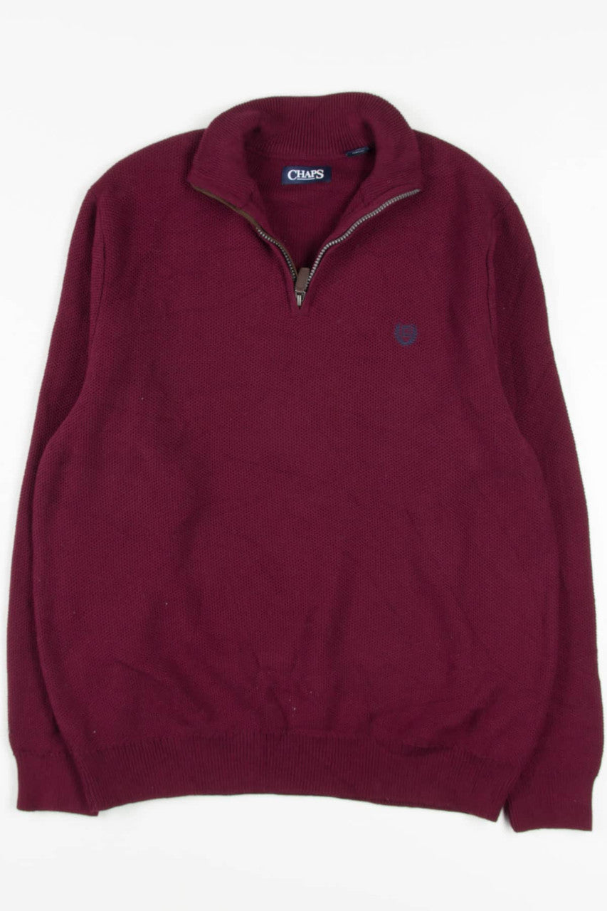 Burgundy Textured Chaps Sweater 89