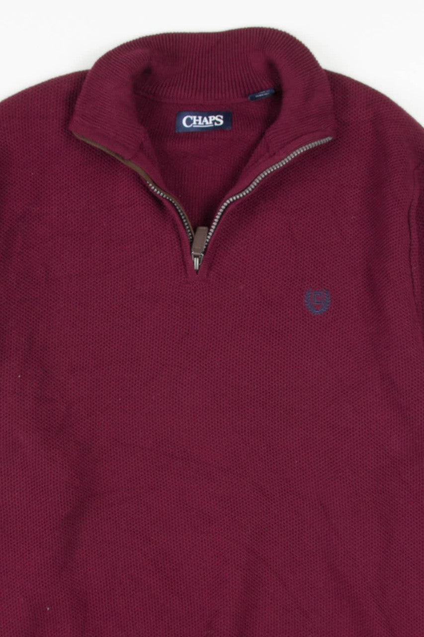 Burgundy Textured Chaps Sweater 89