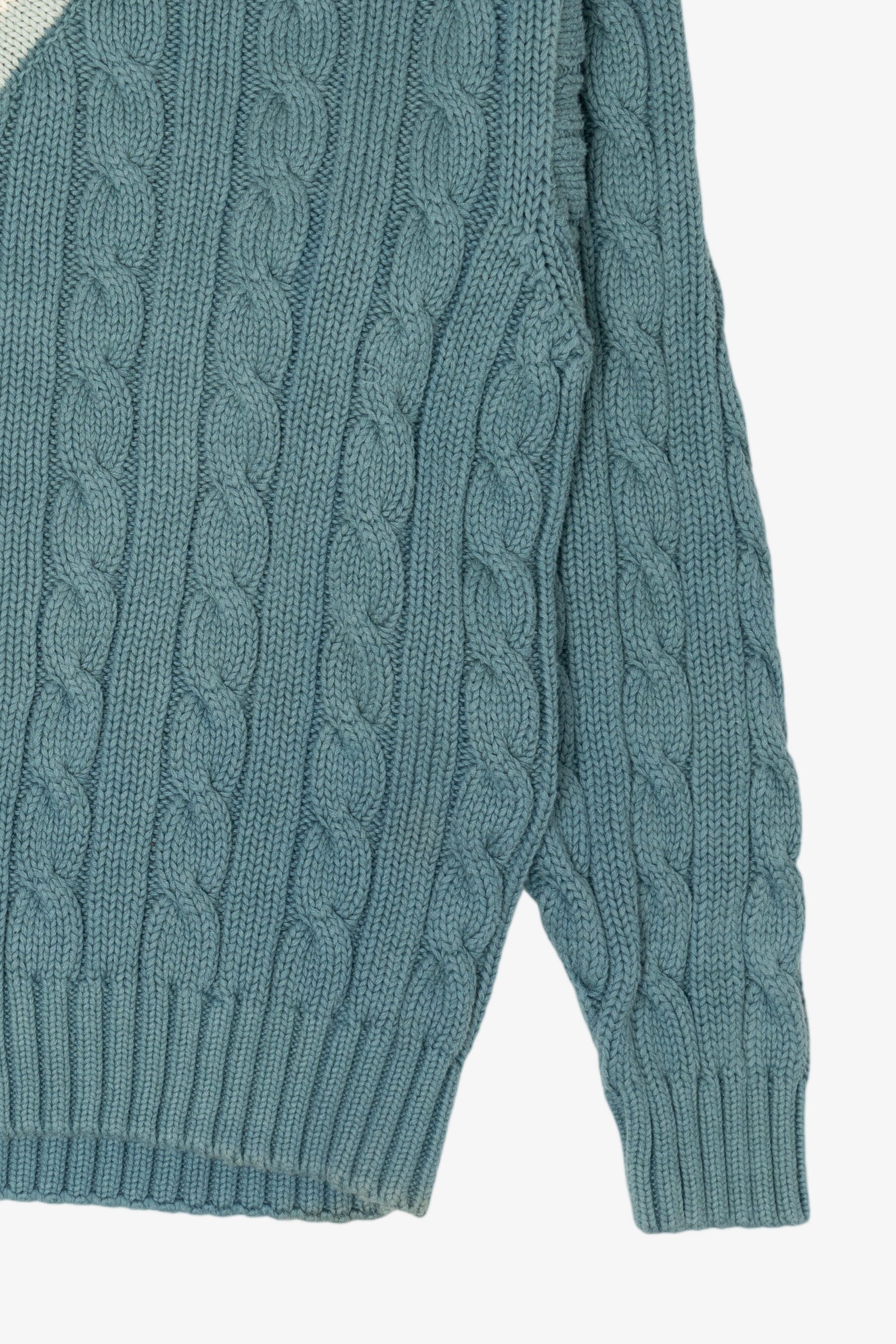 Vintage Teal Gap Cable Knit Sweater (1990s)