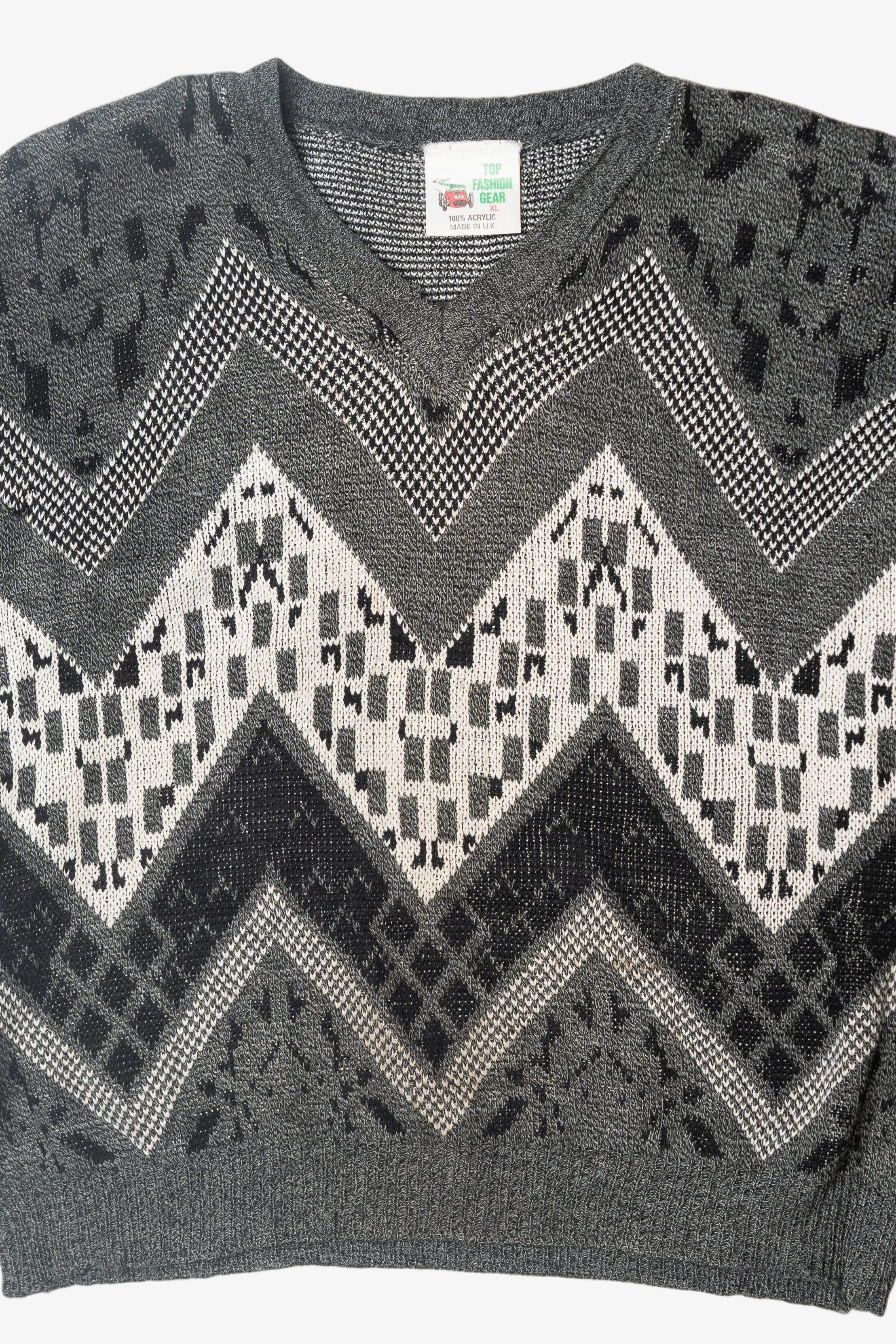 Vintage Top Fashion Gear Chevron Sweater (1980s)