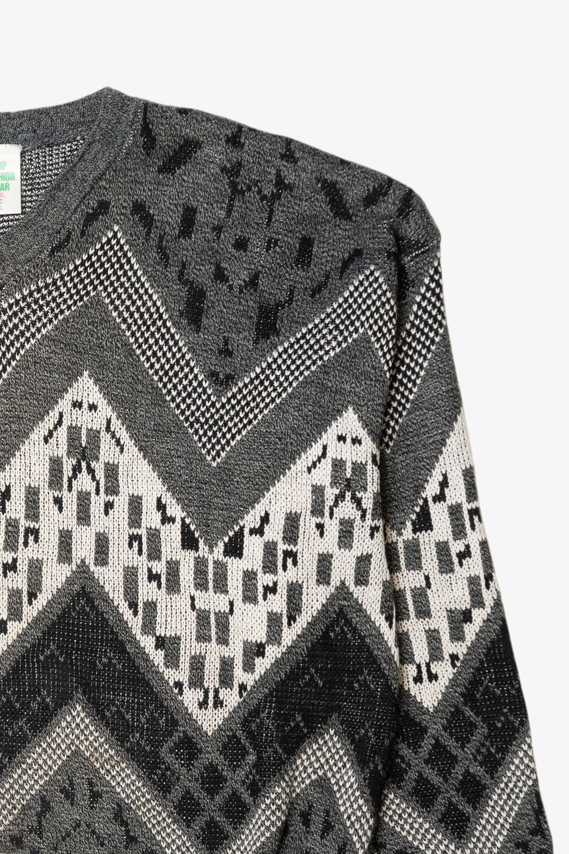 Vintage Top Fashion Gear Chevron Sweater (1980s)
