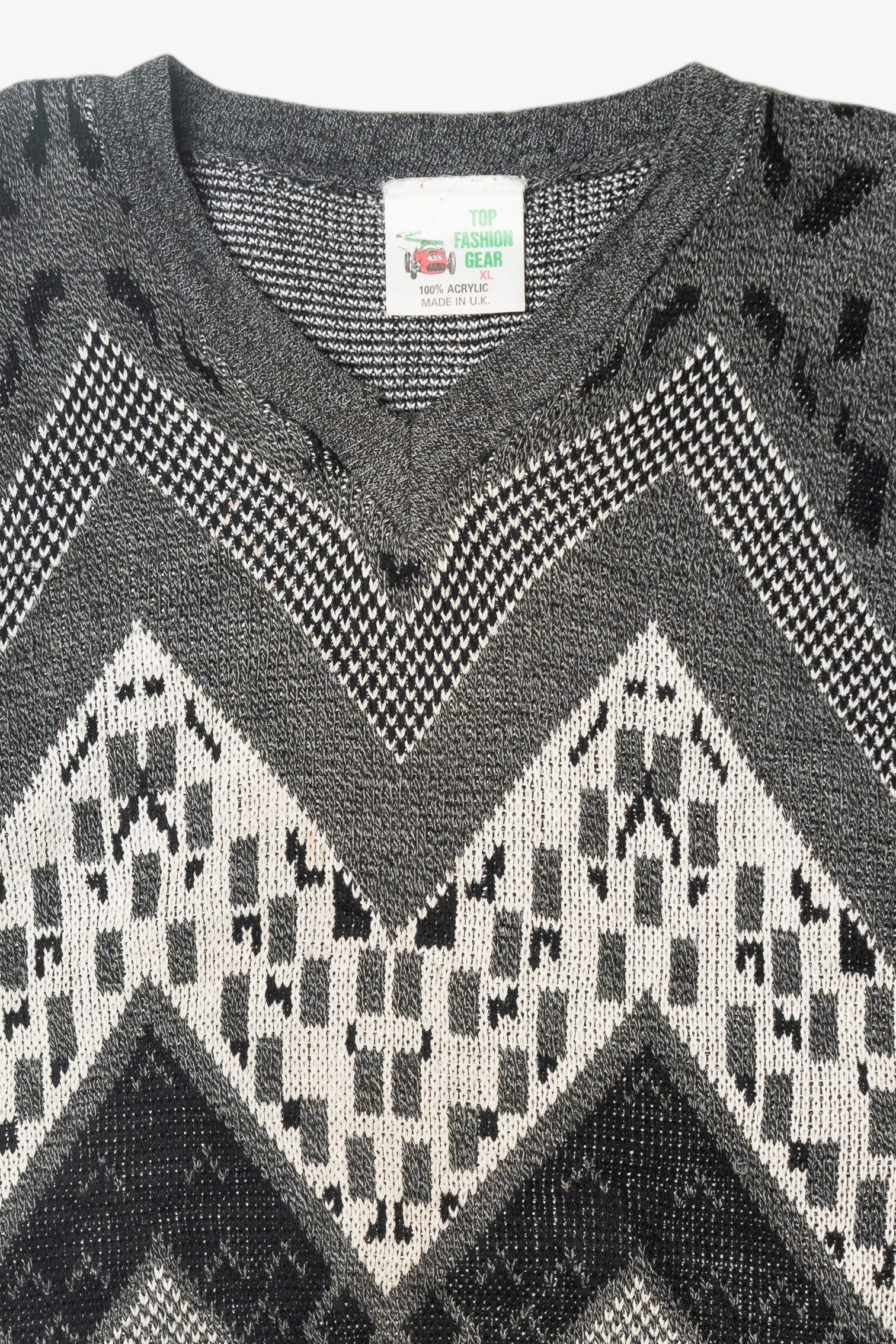 Vintage Top Fashion Gear Chevron Sweater (1980s)