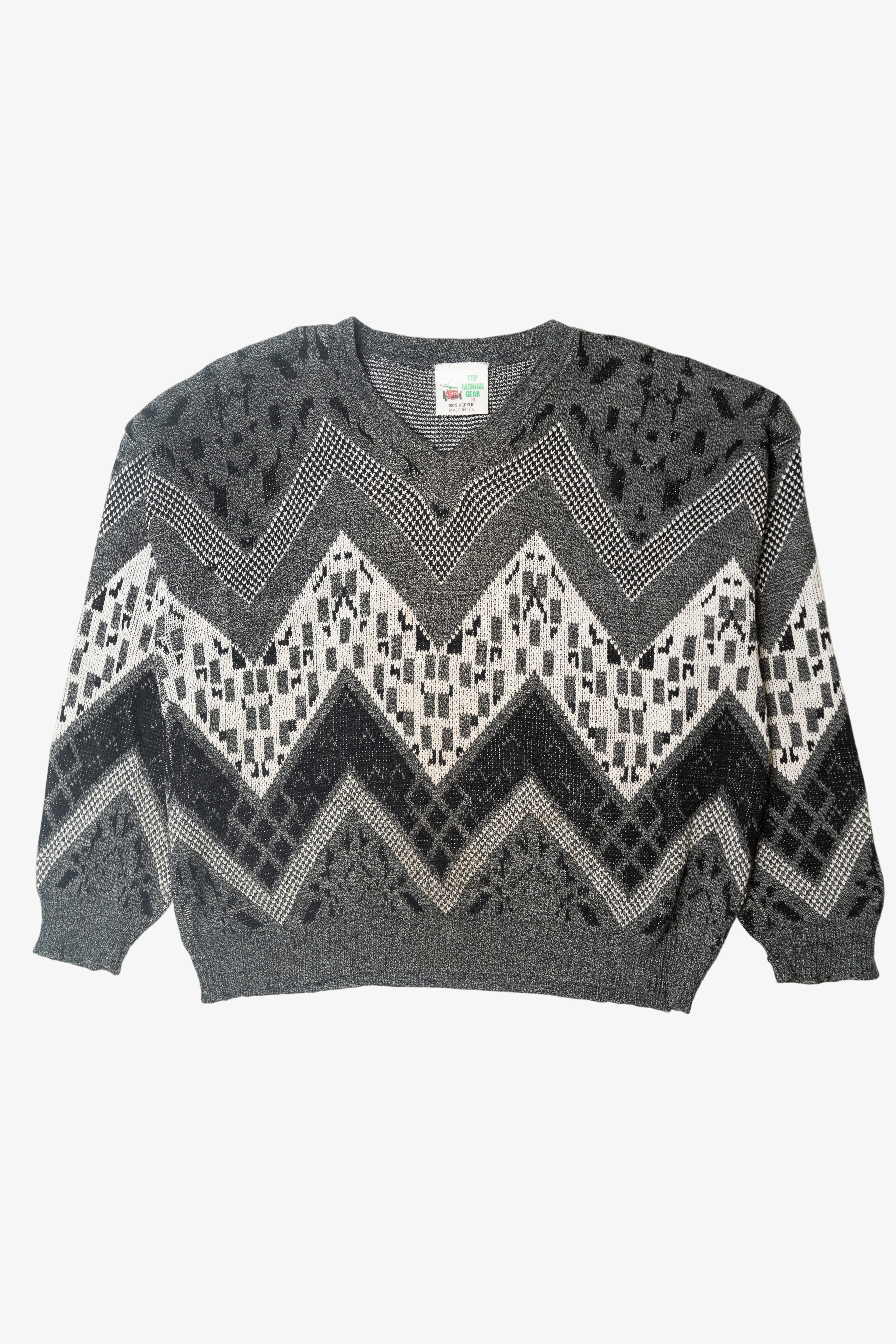 Vintage Top Fashion Gear Chevron Sweater (1980s)