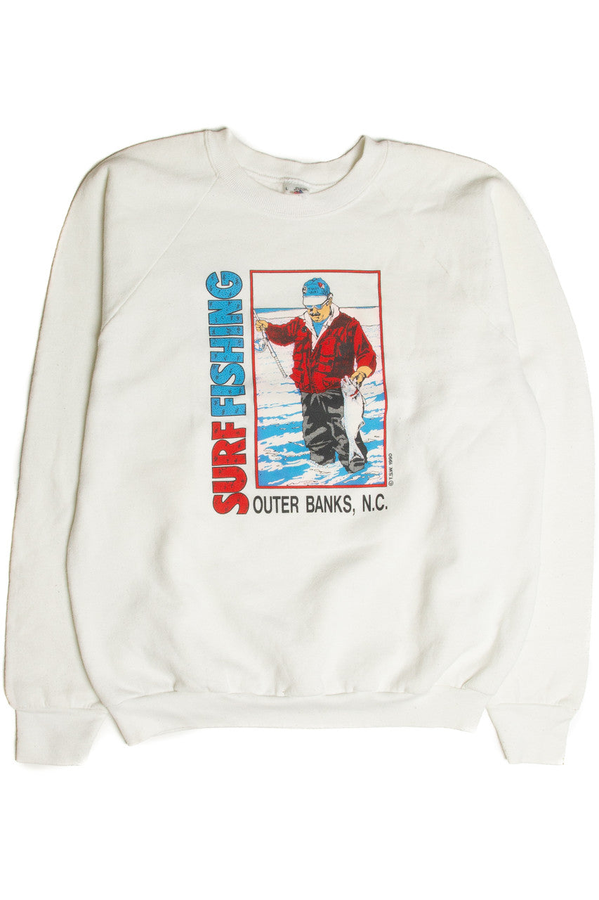 Vintage Surf Fishing Outer Banks N.C. Sweatshirt