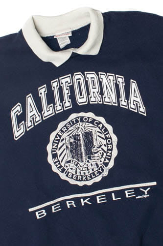 Vintage University of California Berkeley Sweatshirt With Built In Collar